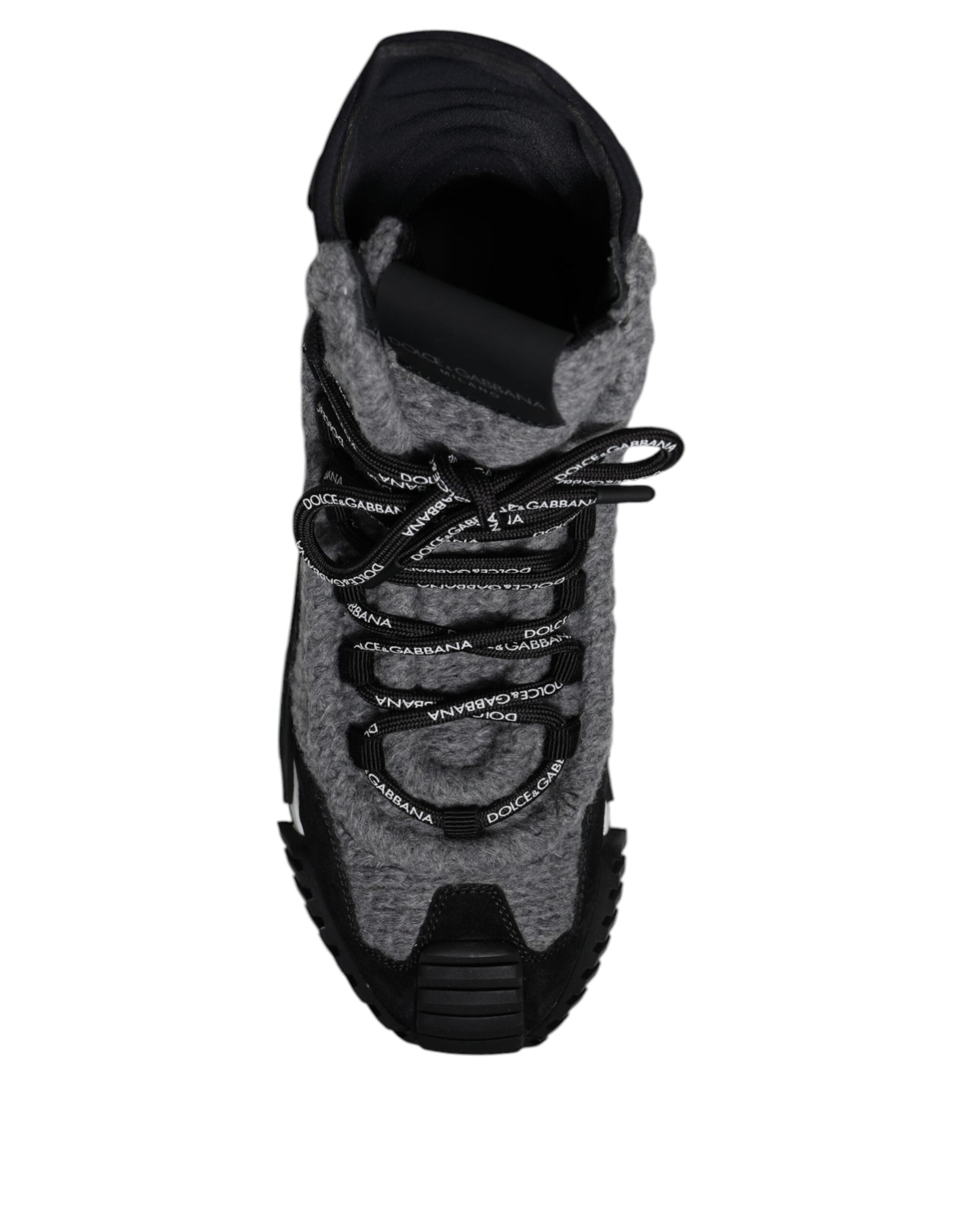 Dolce & Gabbana Gray Black NS1 High Top Boots Sneakers Shoes LUNESCAPE