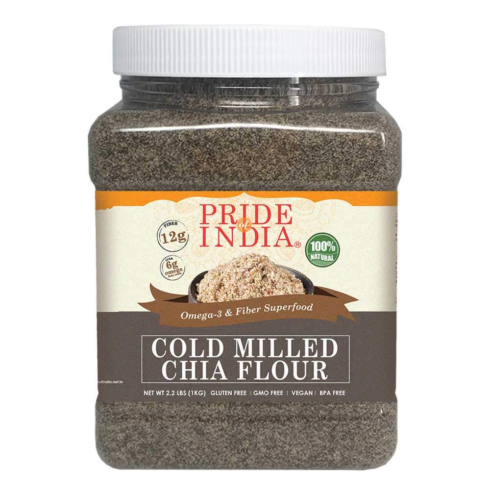 Cold Milled Raw Chia Ground - Omega-3 & Fiber Superfood Jar LUNESCAPE