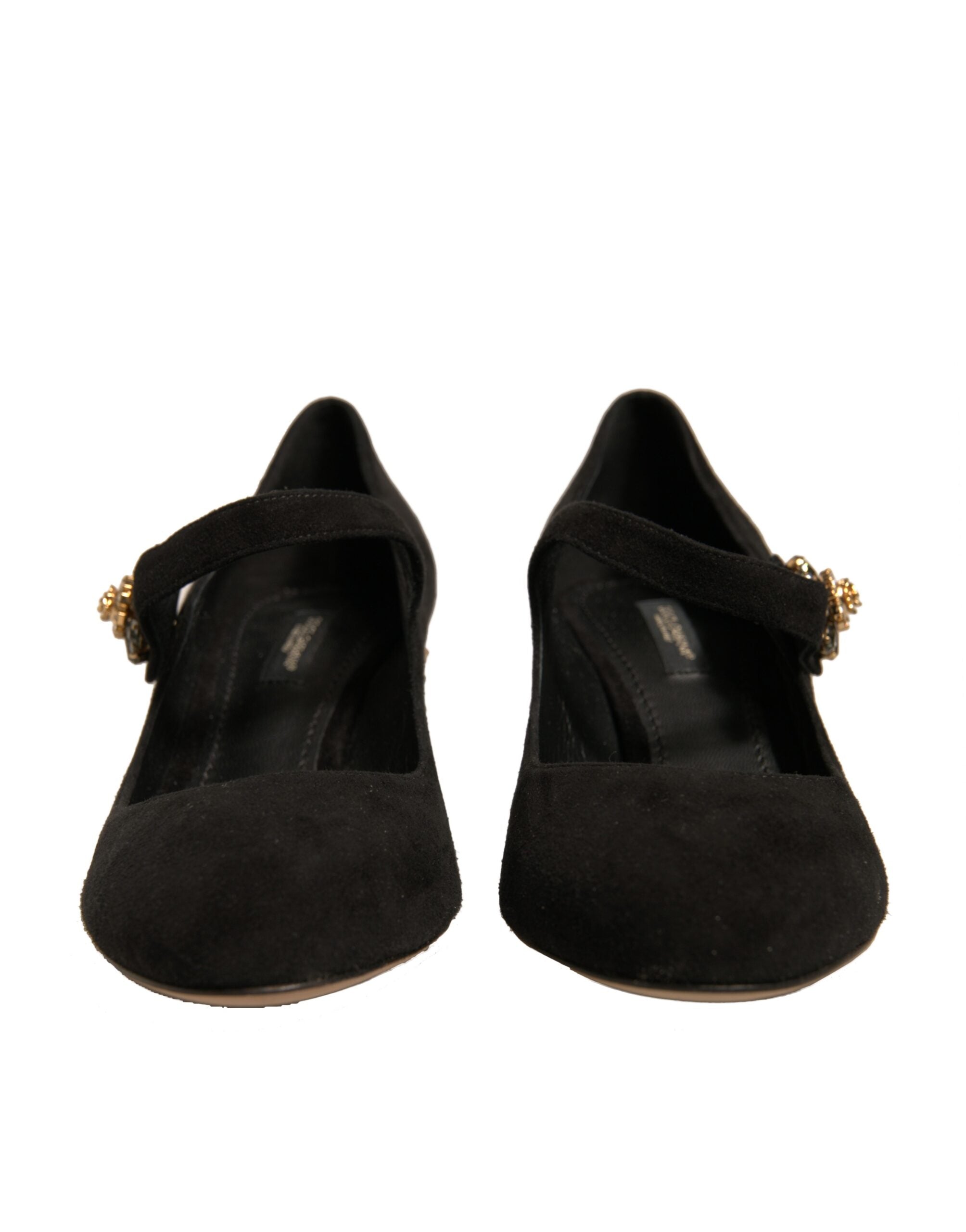 Dolce & Gabbana Black Suede Jewelled Mary Jane Pumps LUNESCAPE