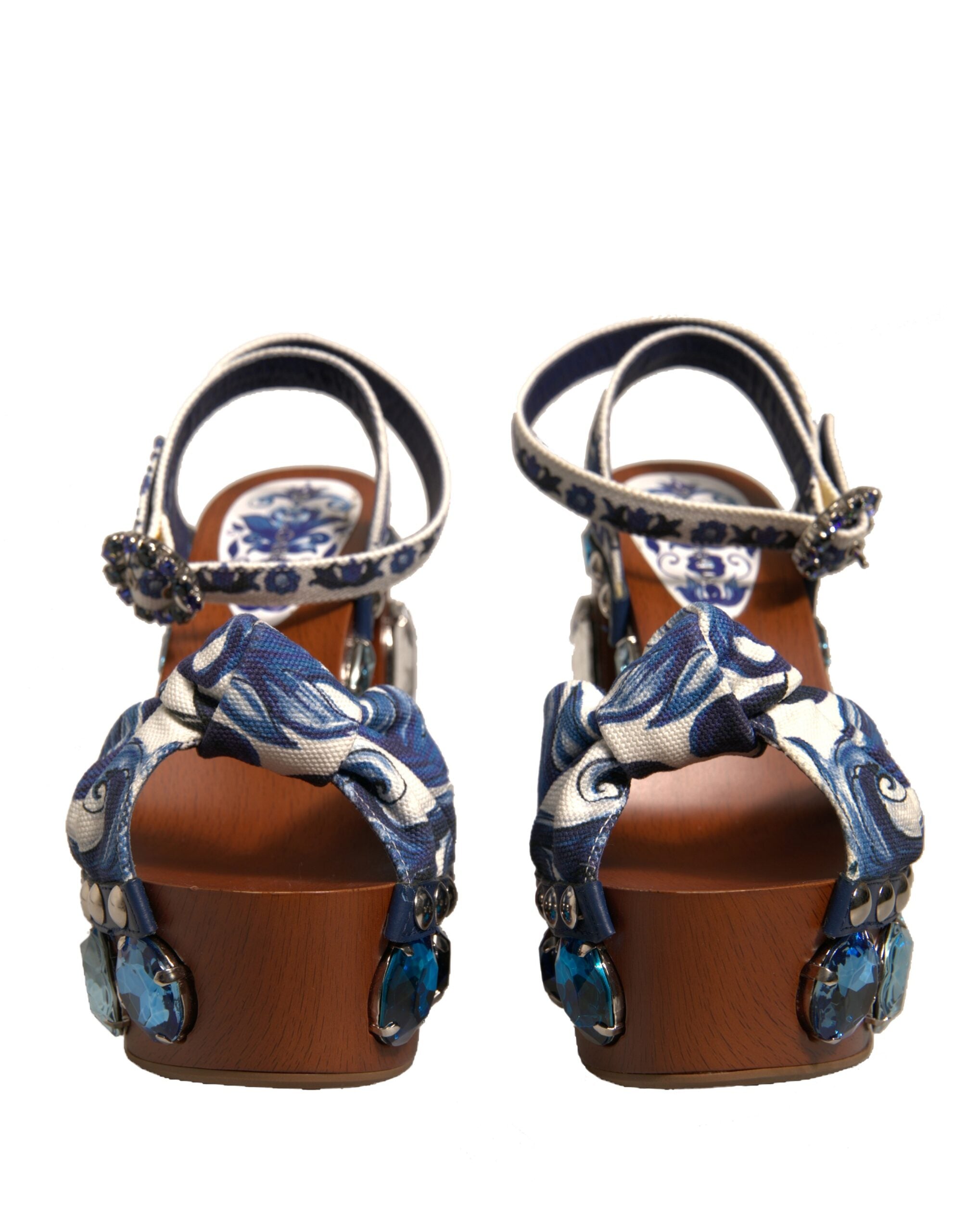Dolce & Gabbana Multicolor Majolica Embellished Block Heel Platform Sandal LUNESCAPE