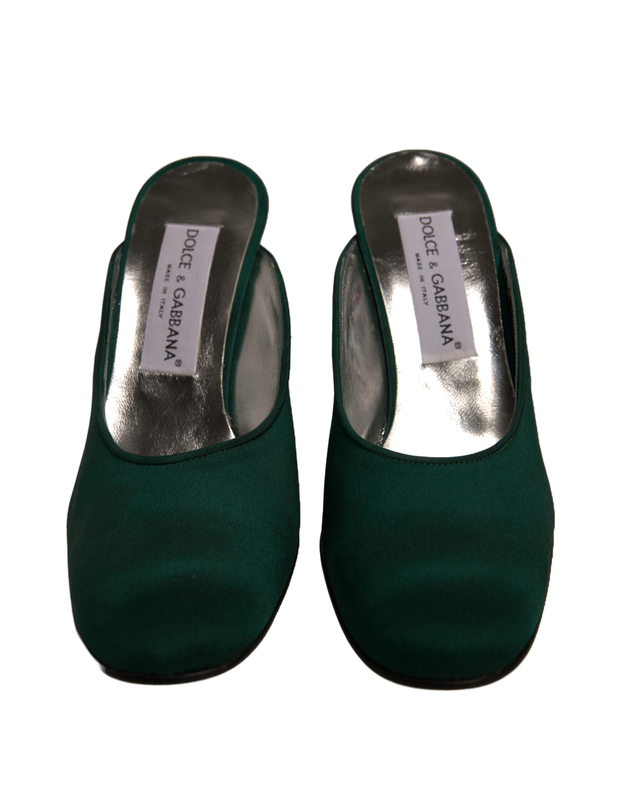 Dolce & Gabbana Green Suede Leather Stiletto Heel Mule LUNESCAPE