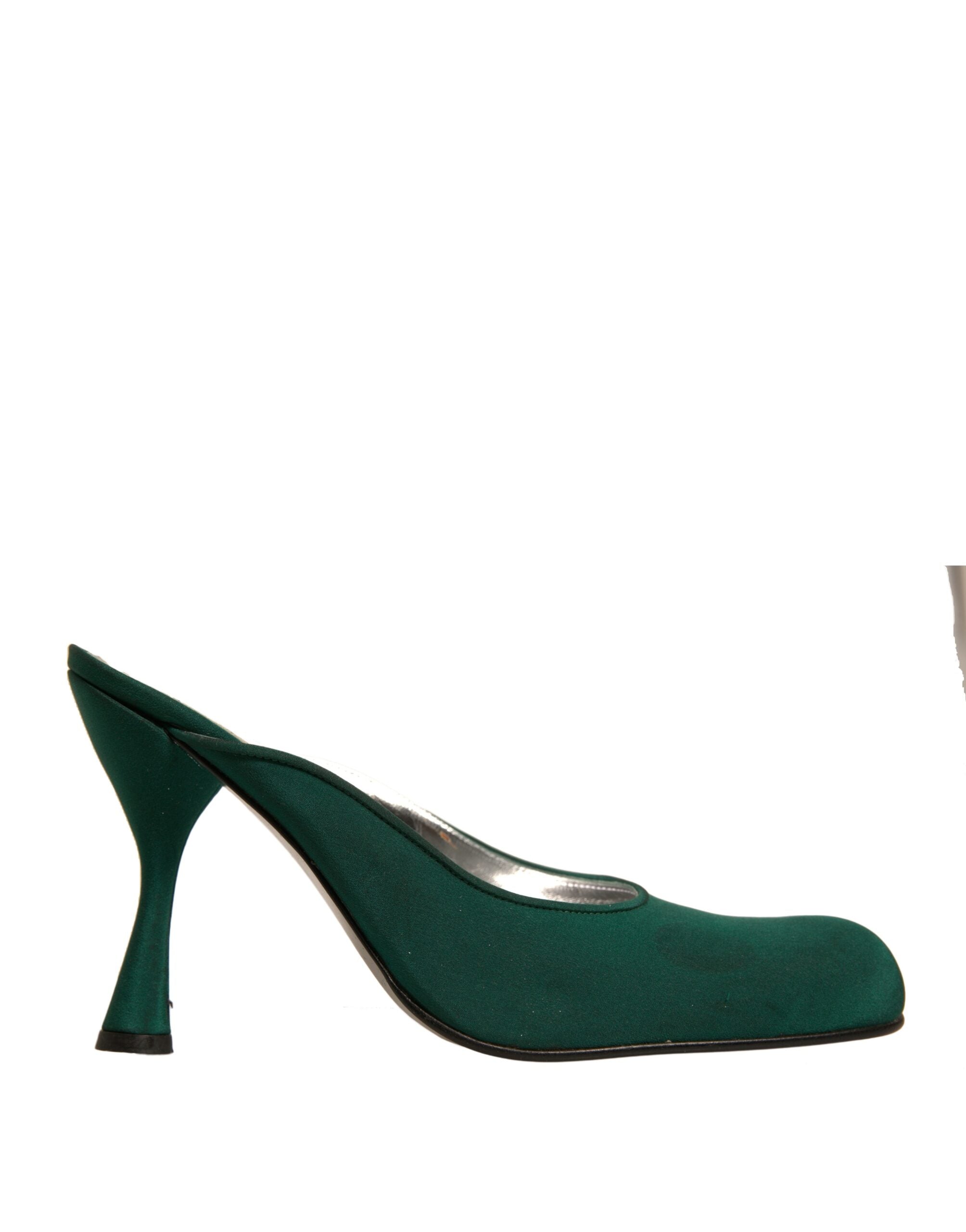 Dolce & Gabbana Green Suede Leather Stiletto Heel Mule LUNESCAPE