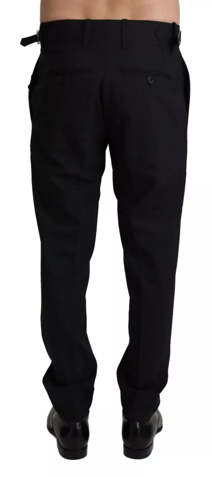 Dolce & Gabbana Black Wool Stretch Dress Trouser Pants LUNESCAPE