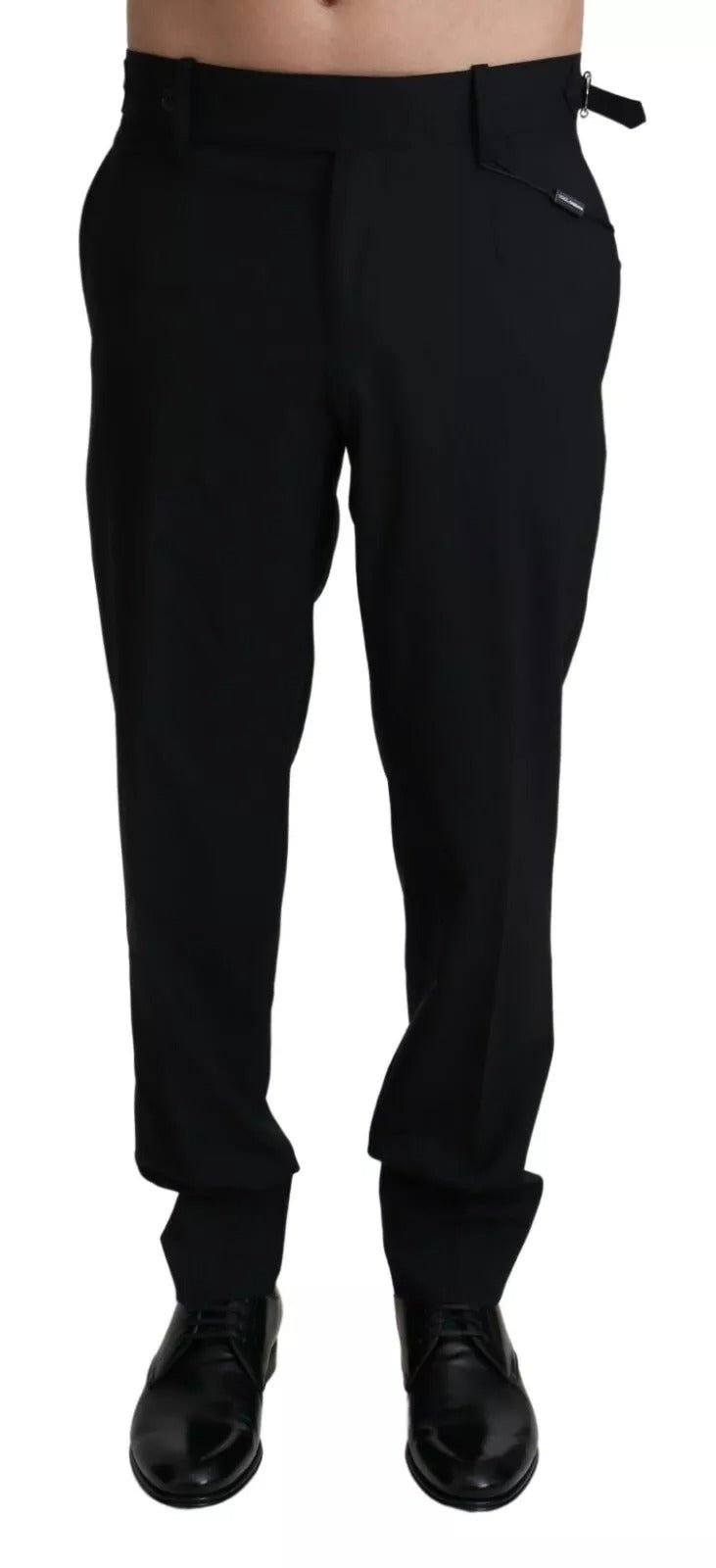 Dolce & Gabbana Black Wool Stretch Dress Trouser Pants LUNESCAPE