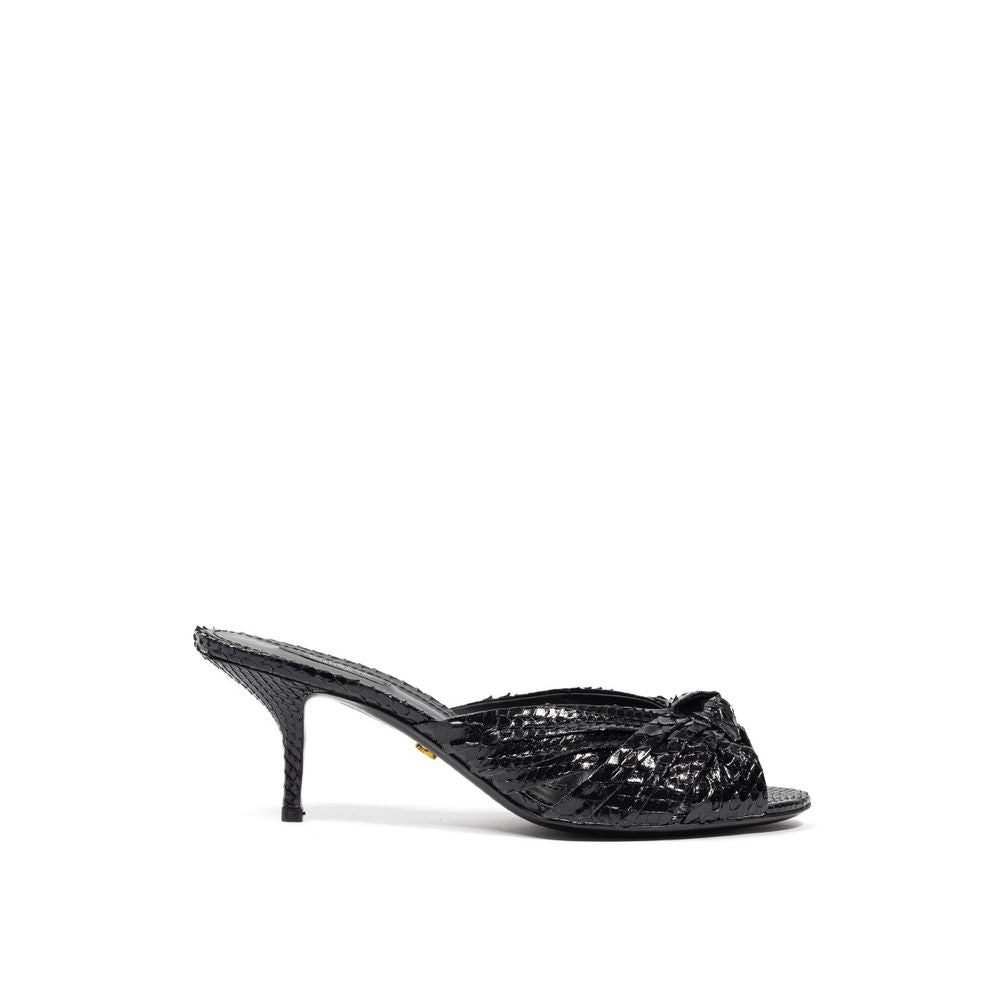 Dolce & Gabbana Black Snake Skin  Sandal LUNESCAPE
