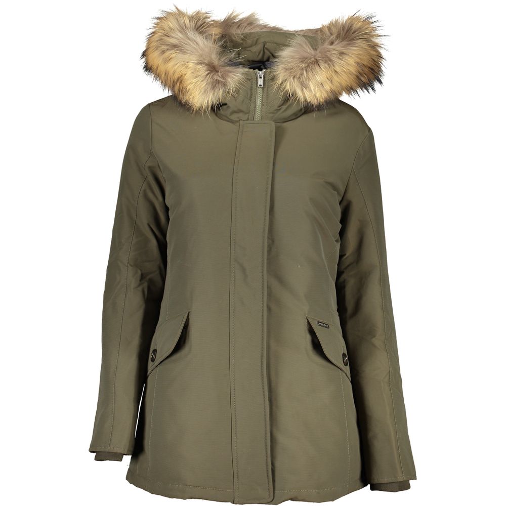 Woolrich Green Cotton Jackets & Coat LUNESCAPE