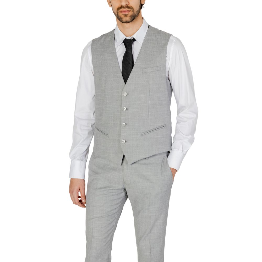 Antony Morato Gray Polyester Waistcoat LUNESCAPE