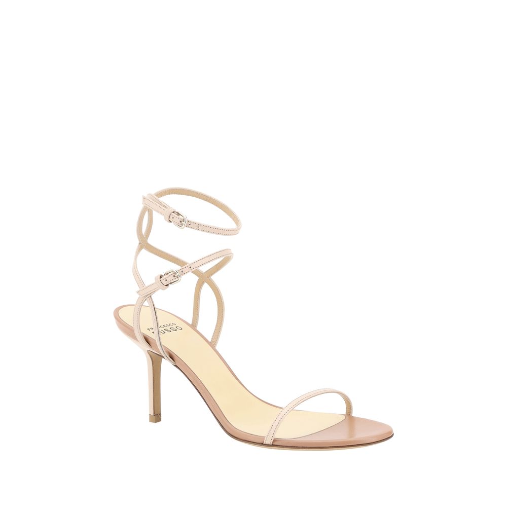 Francesco Russo Nude Open Toe Ankle Strap Stiletto Sandals LUNESCAPE