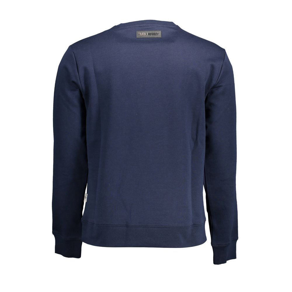 Plein Sport Blue Cotton Men Sweater LUNESCAPE