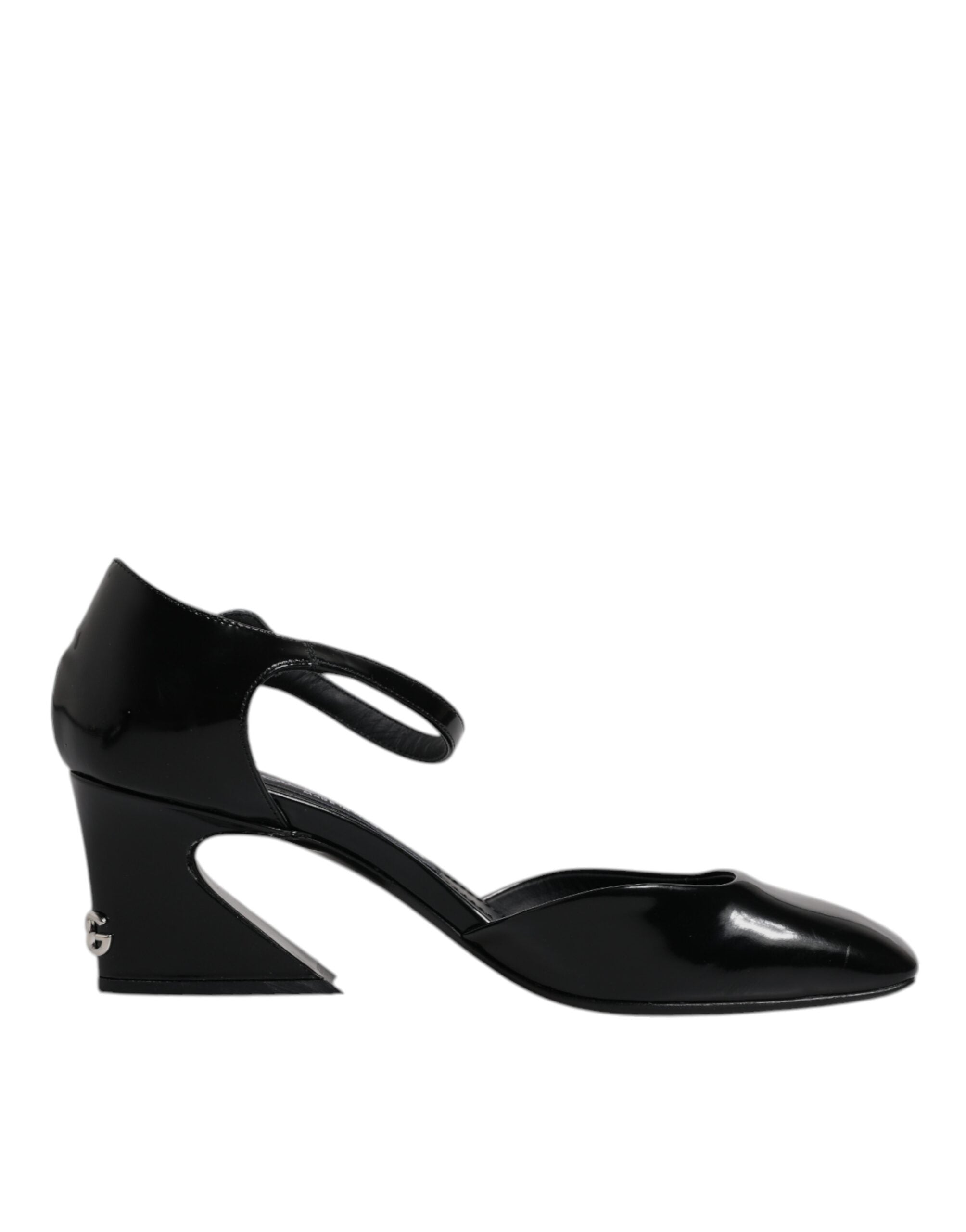 Dolce & Gabbana Black Leather Jackie Ankle Strap Sandals Shoes LUNESCAPE