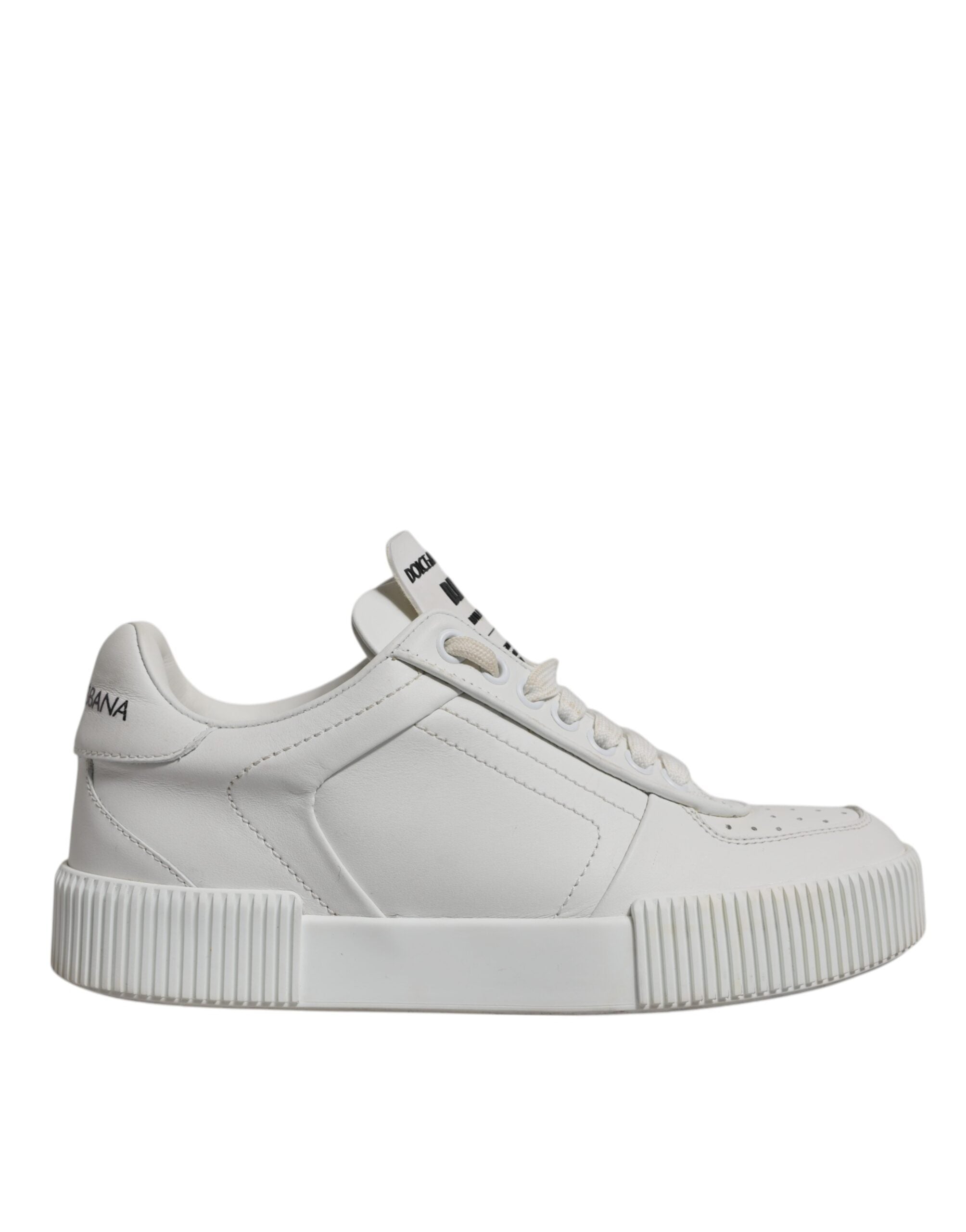 Dolce & Gabbana White Miami Leather Low Top Sneakers Shoes LUNESCAPE