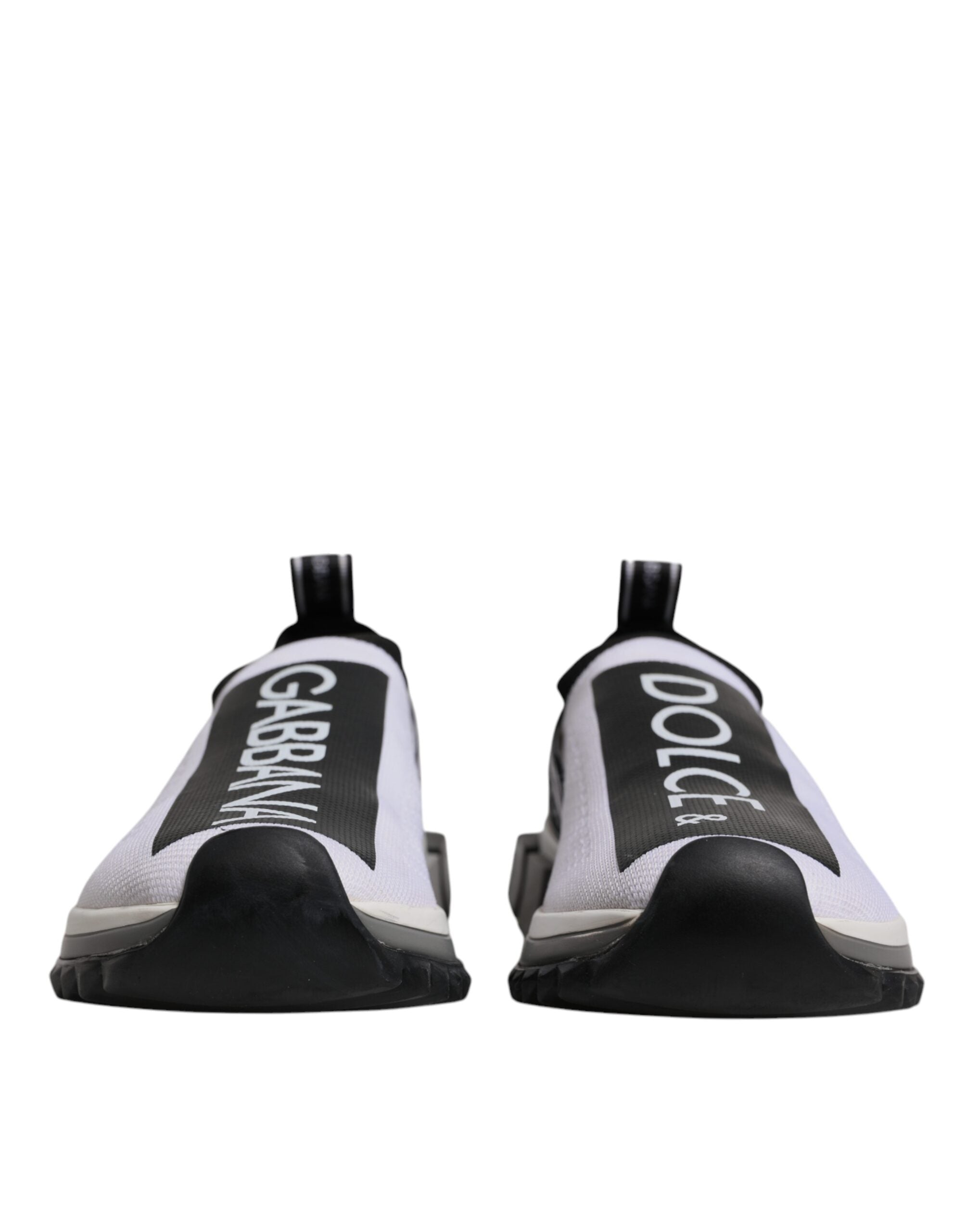 Dolce & Gabbana White Black Slip On Sorrento Sneakers Shoes LUNESCAPE