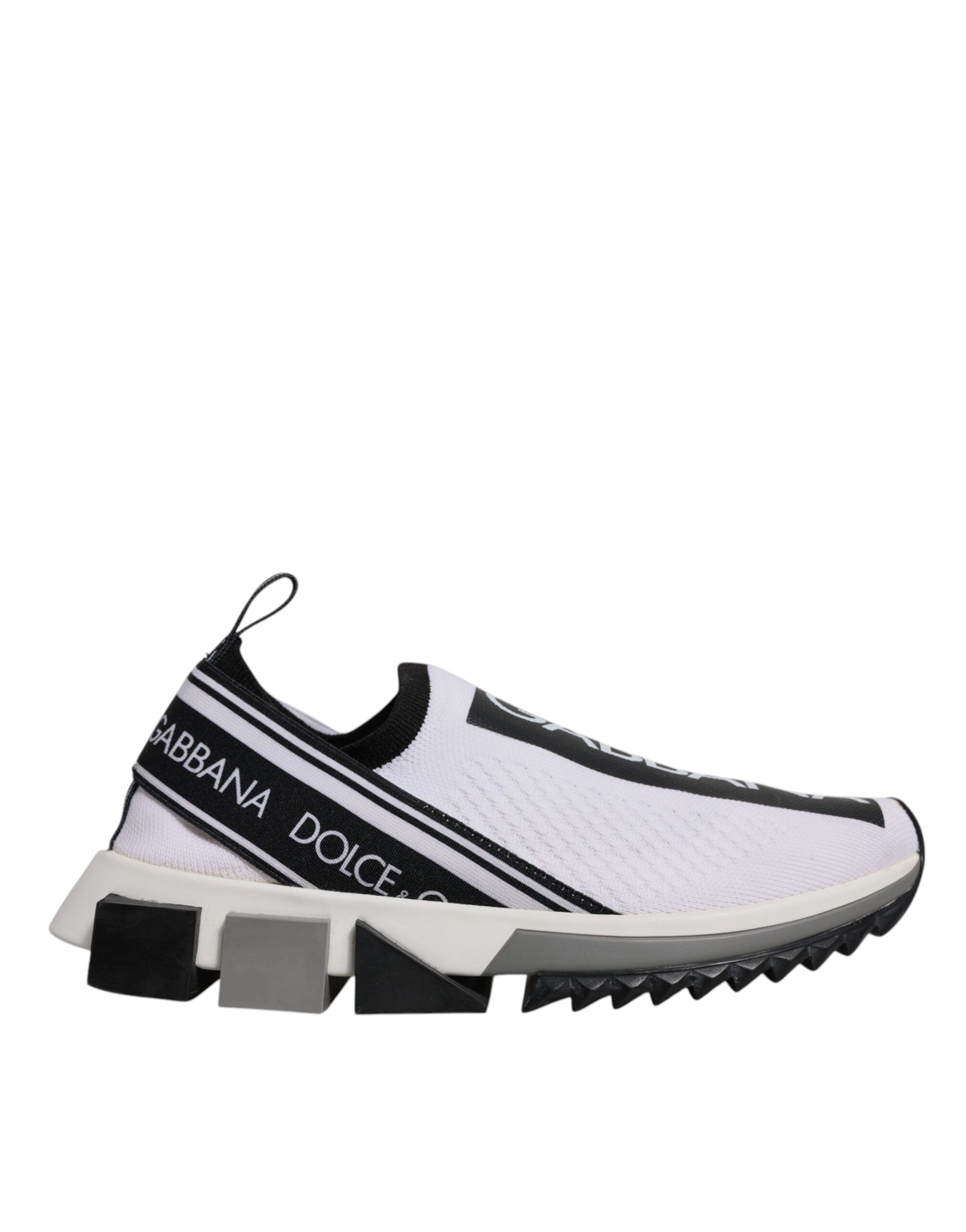 Dolce & Gabbana White Black Slip On Sorrento Sneakers Shoes LUNESCAPE