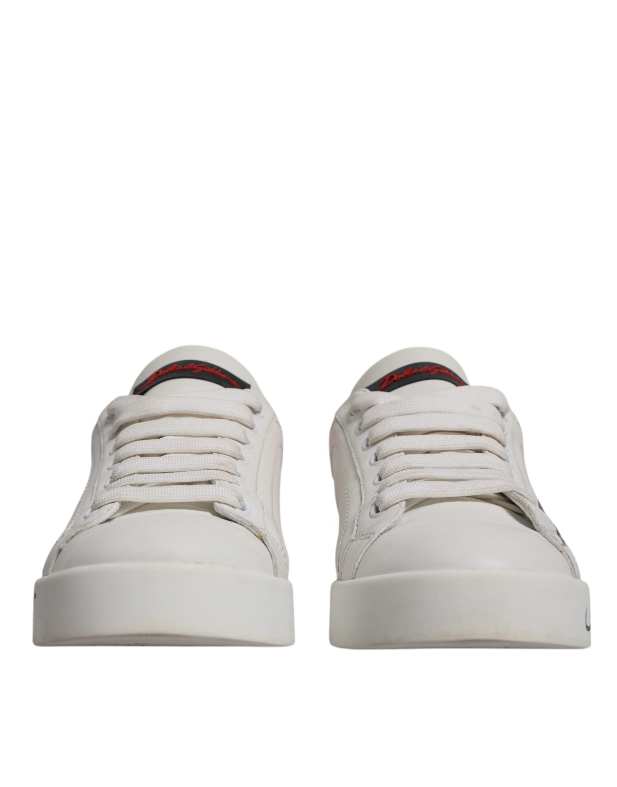 Dolce & Gabbana White Red Logo Portofino Sneakers Shoes LUNESCAPE