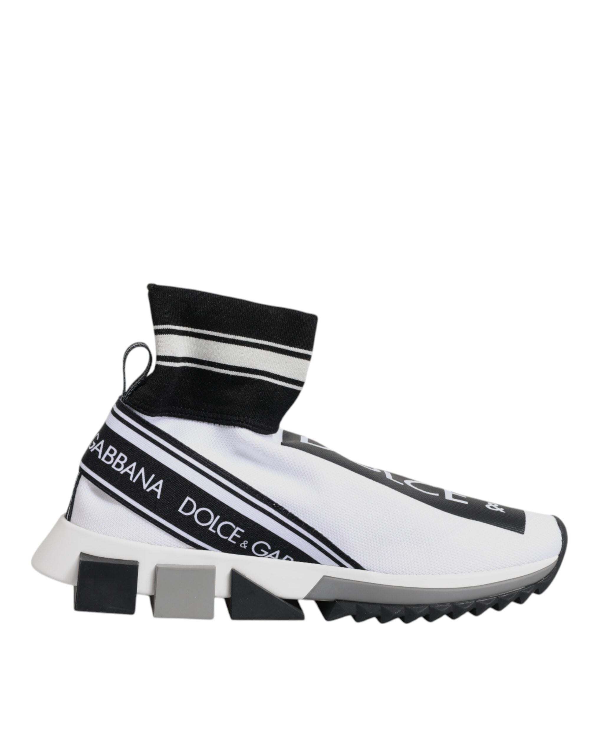 Dolce & Gabbana White Black Sorrento Socks Sneakers Shoes LUNESCAPE