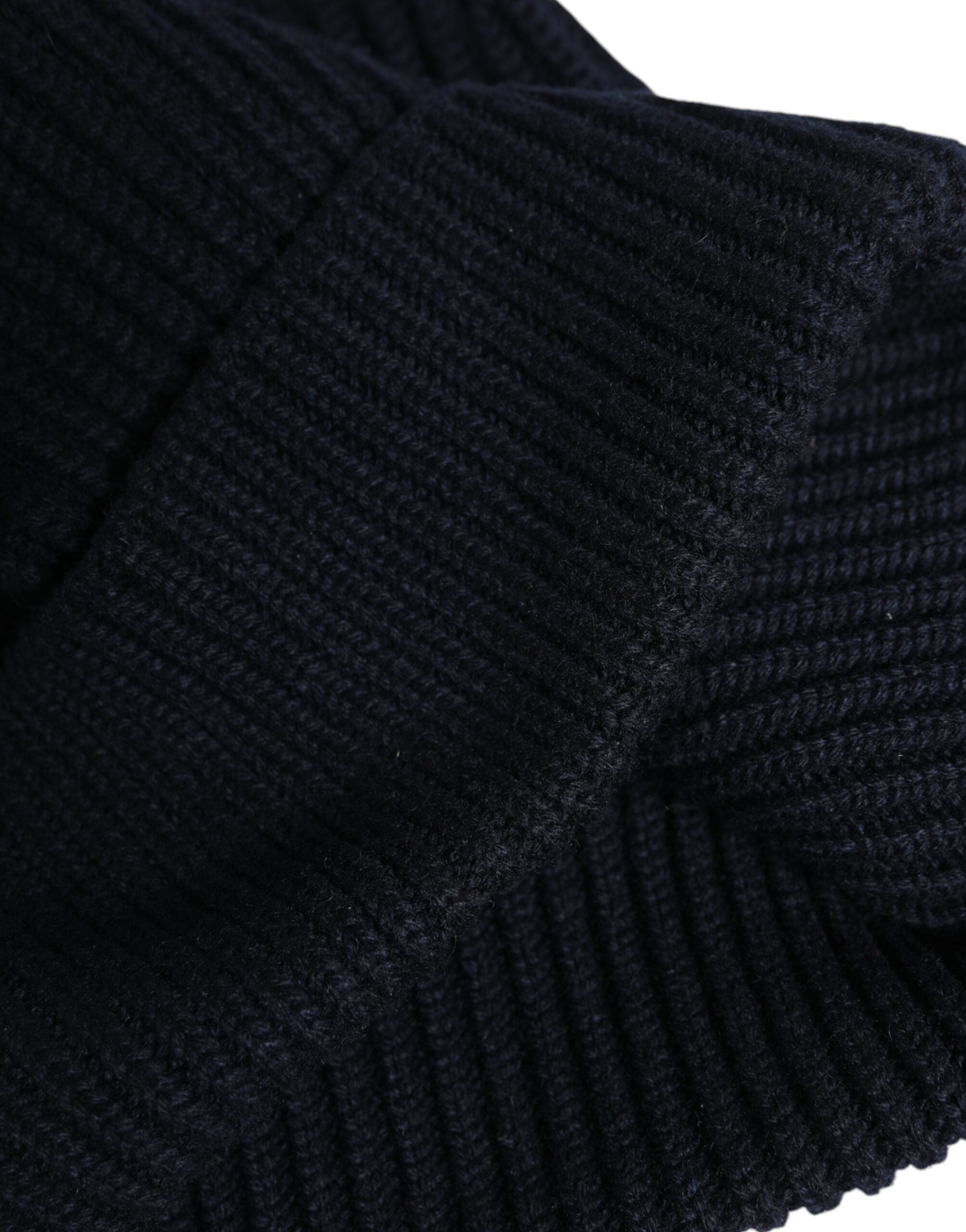 Dolce & Gabbana Blue Cashmere Knitted Winter Beanie Hat