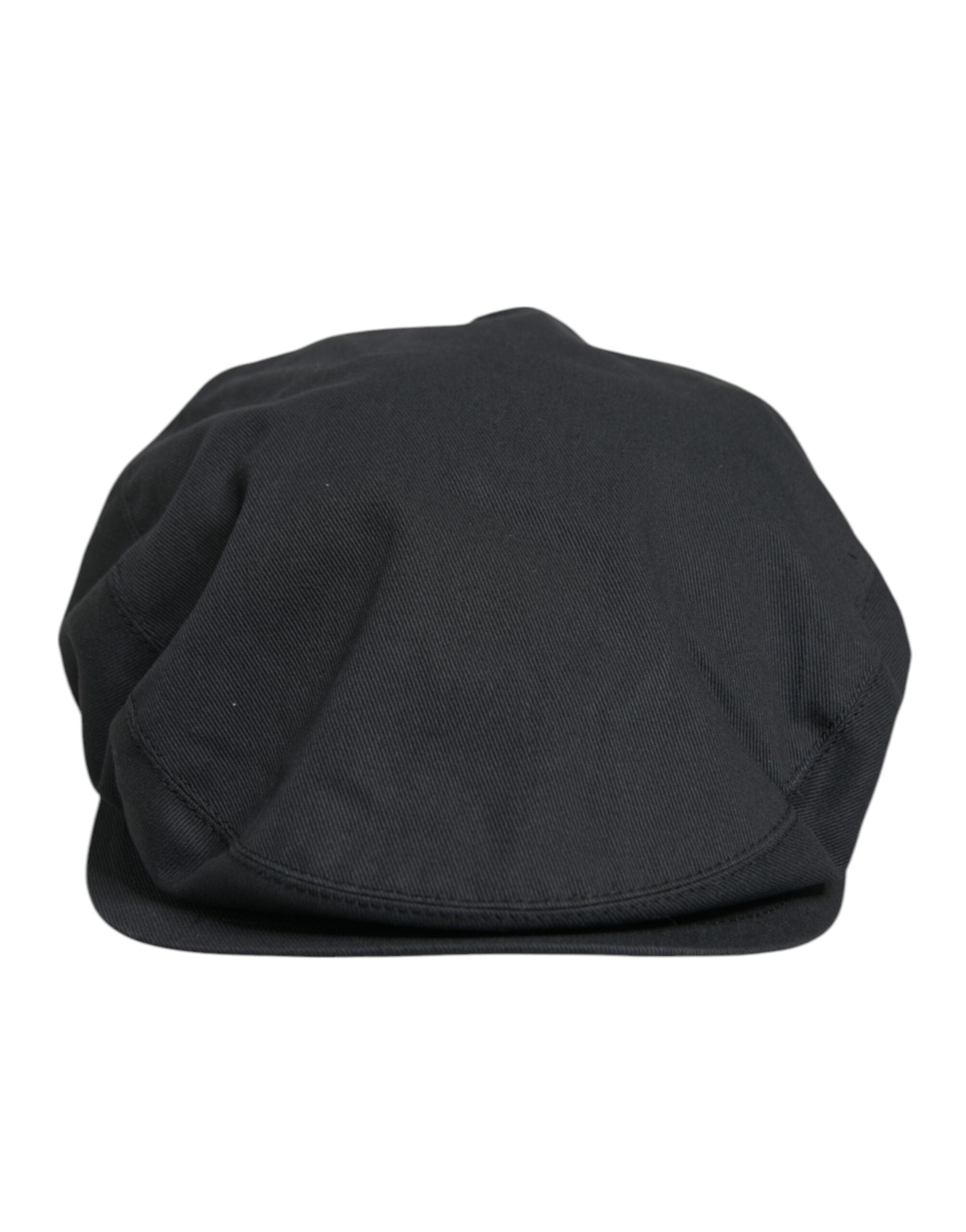 Dolce & Gabbana Black Cotton Newsboy Capello Cabbie Hat LUNESCAPE