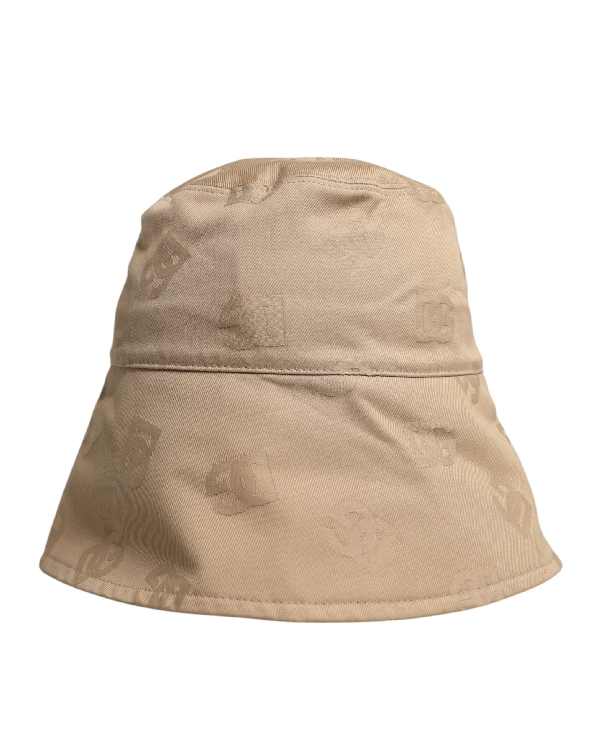 Dolce & Gabbana Beige Logo Monogram Cotton Bucket Cap LUNESCAPE