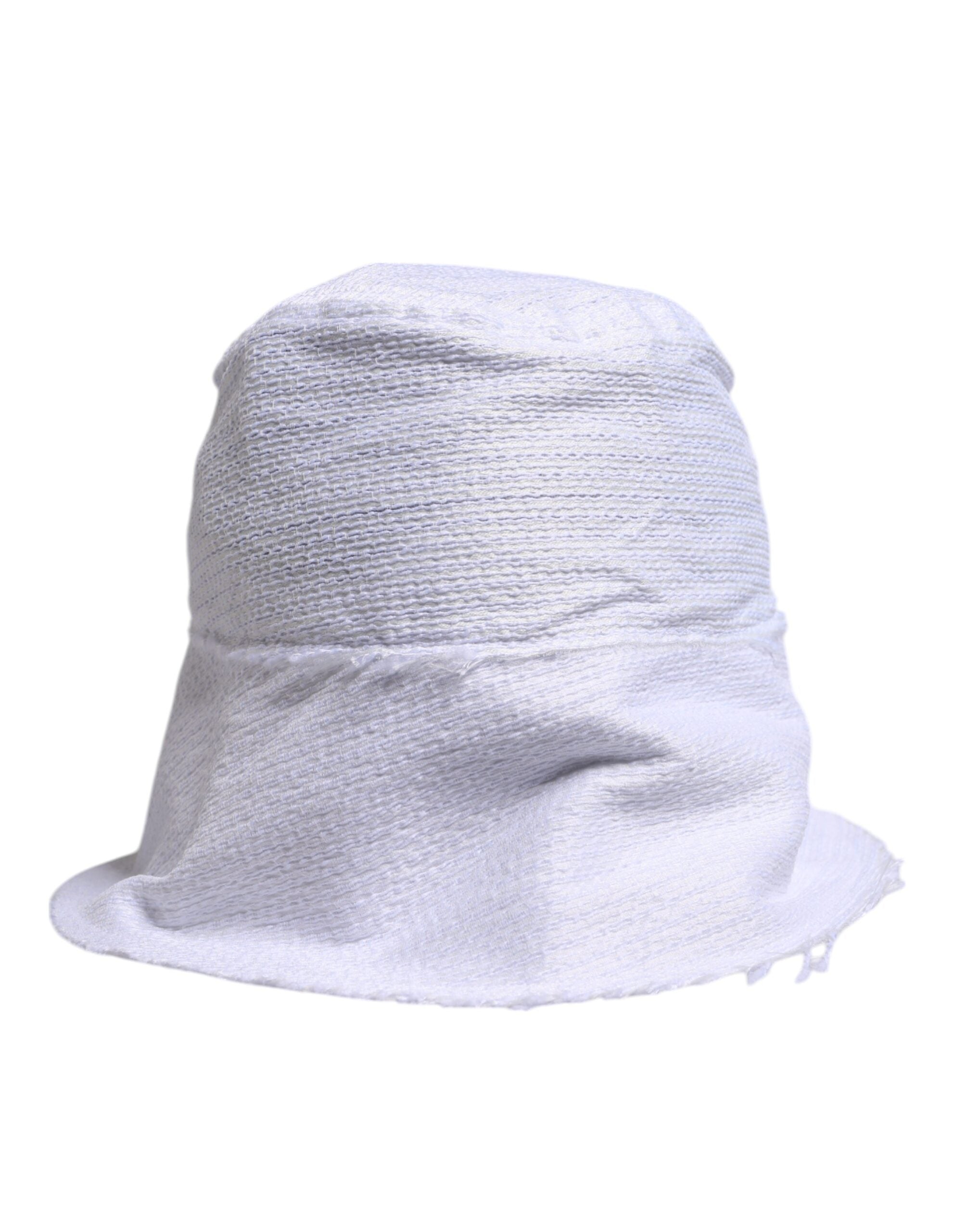 Dolce & Gabbana White Polyester Wide Brim Bucket Hat LUNESCAPE