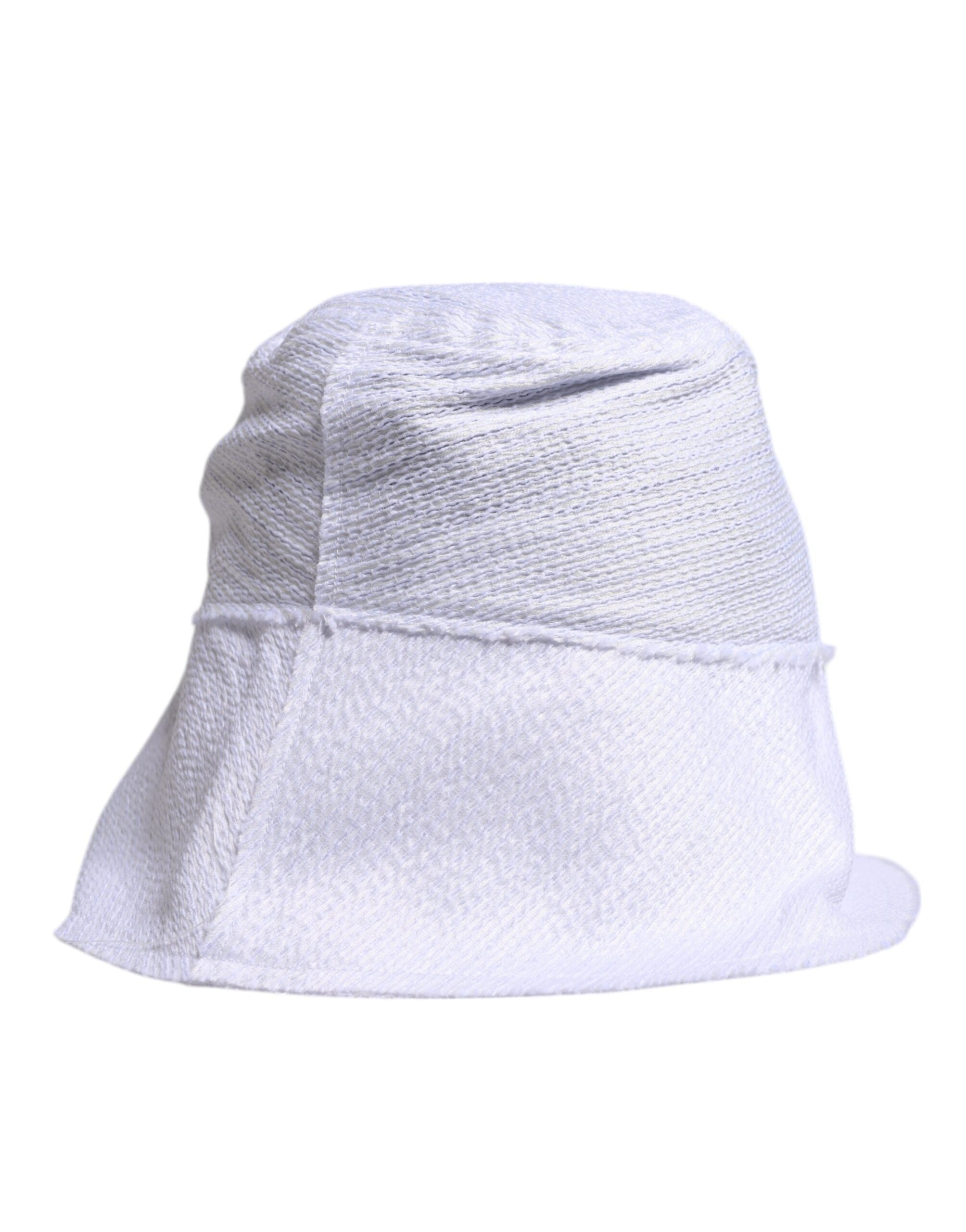 Dolce & Gabbana White Polyester Wide Brim Bucket Hat LUNESCAPE