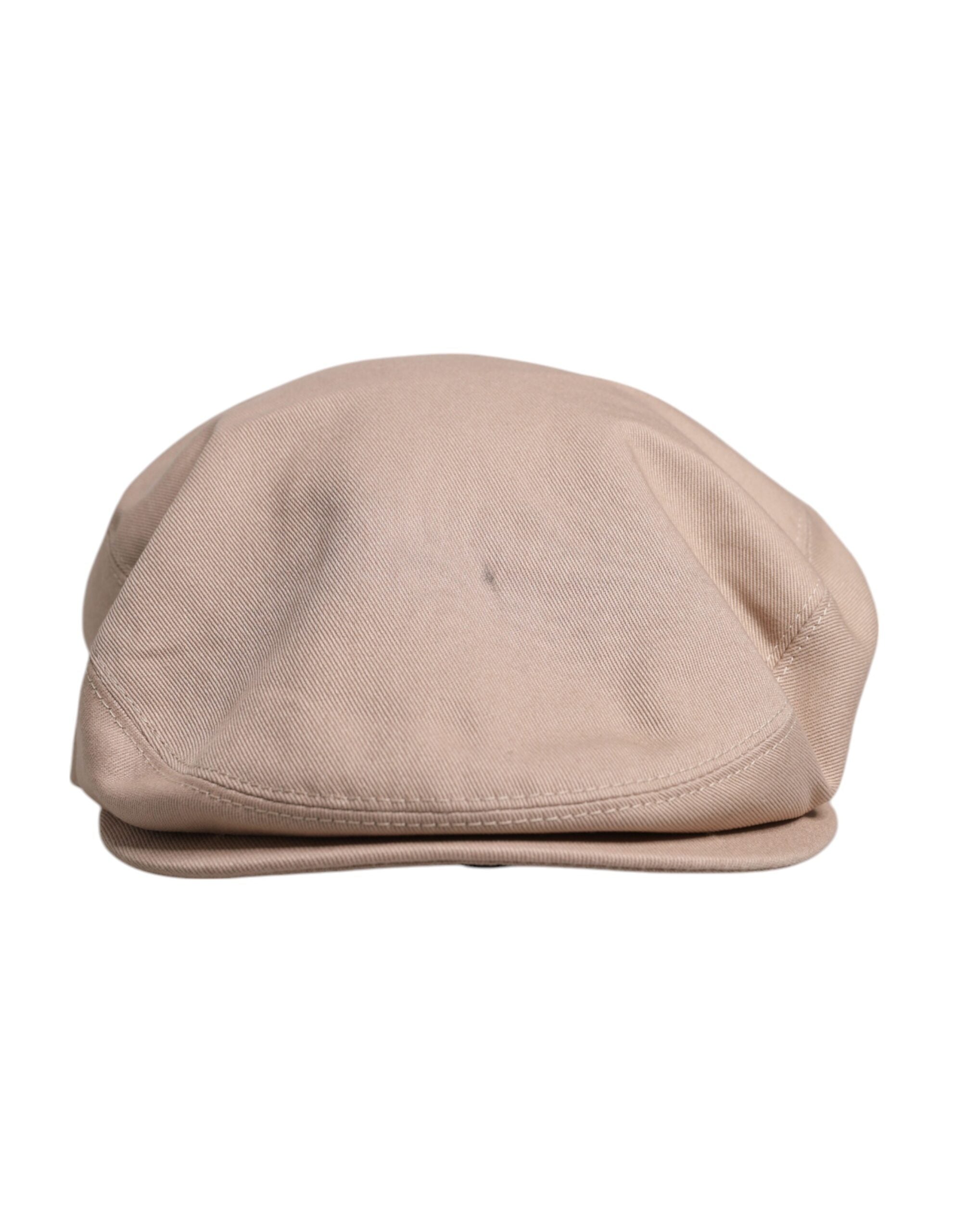 Dolce & Gabbana Beige Cotton Newsboy Capello Cabbie Hat LUNESCAPE