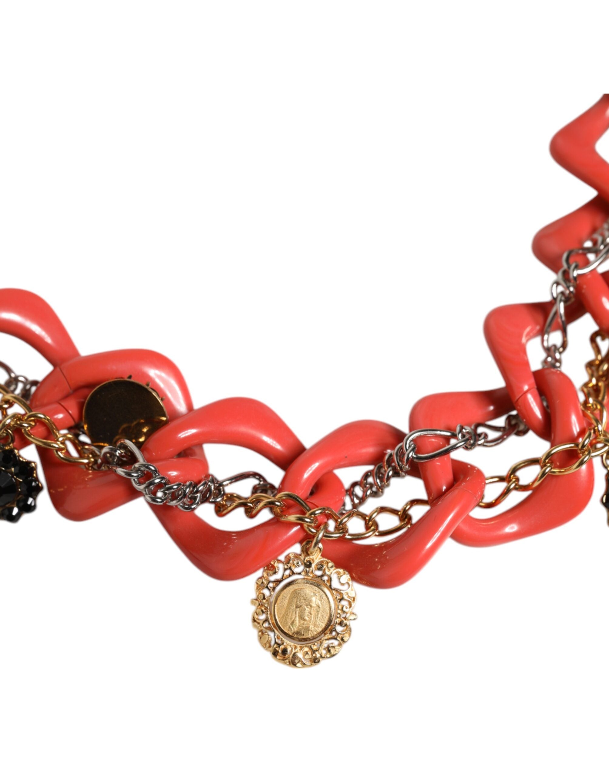 Dolce & Gabbana Multicolor Embellished Waist Chain Belt LUNESCAPE