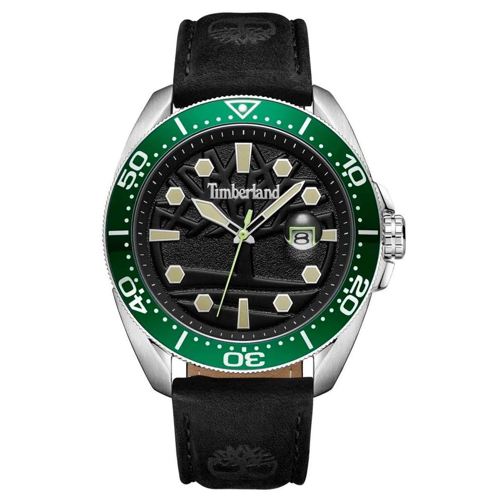 Timberland Black Leather Watch LUNESCAPE