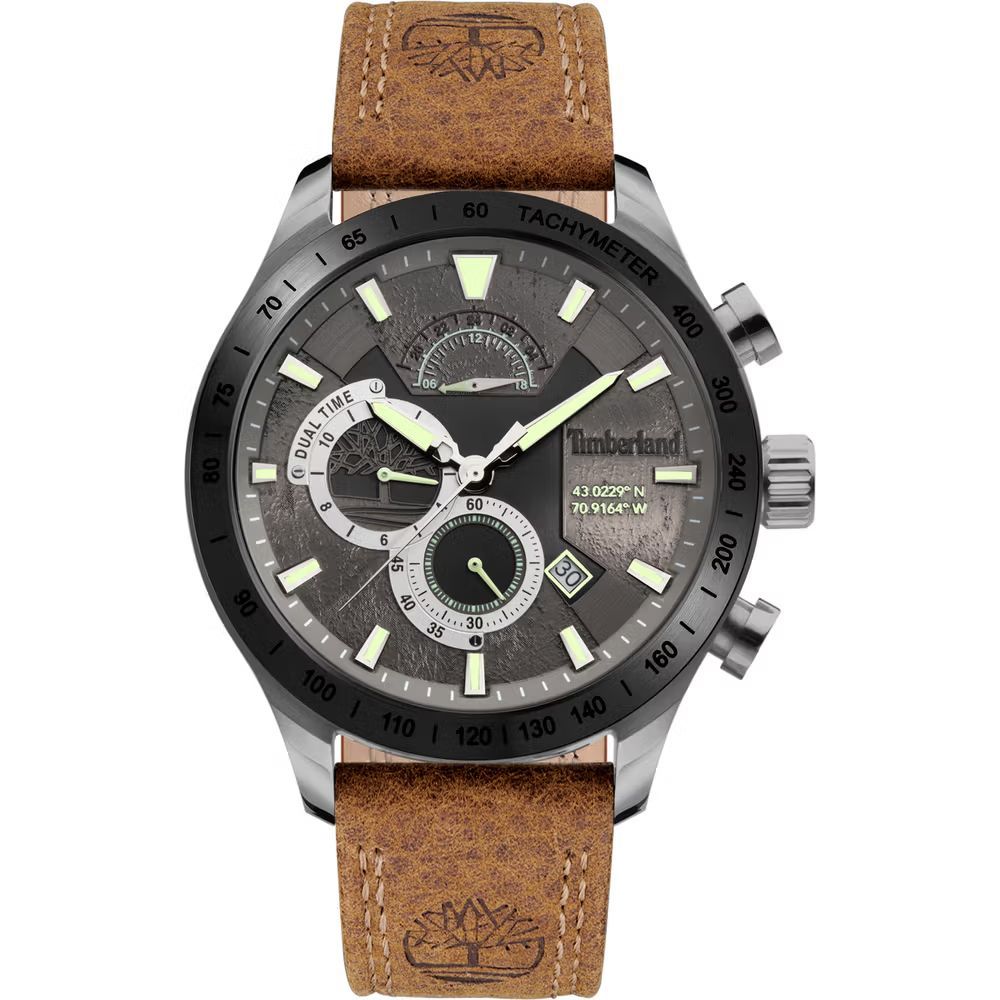 Timberland Brown Leather Watch LUNESCAPE