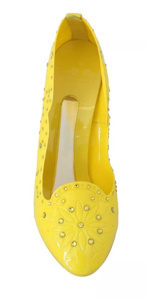 Dolce & Gabbana Yellow Crystal Heels CINDERELLA Shoes LUNESCAPE