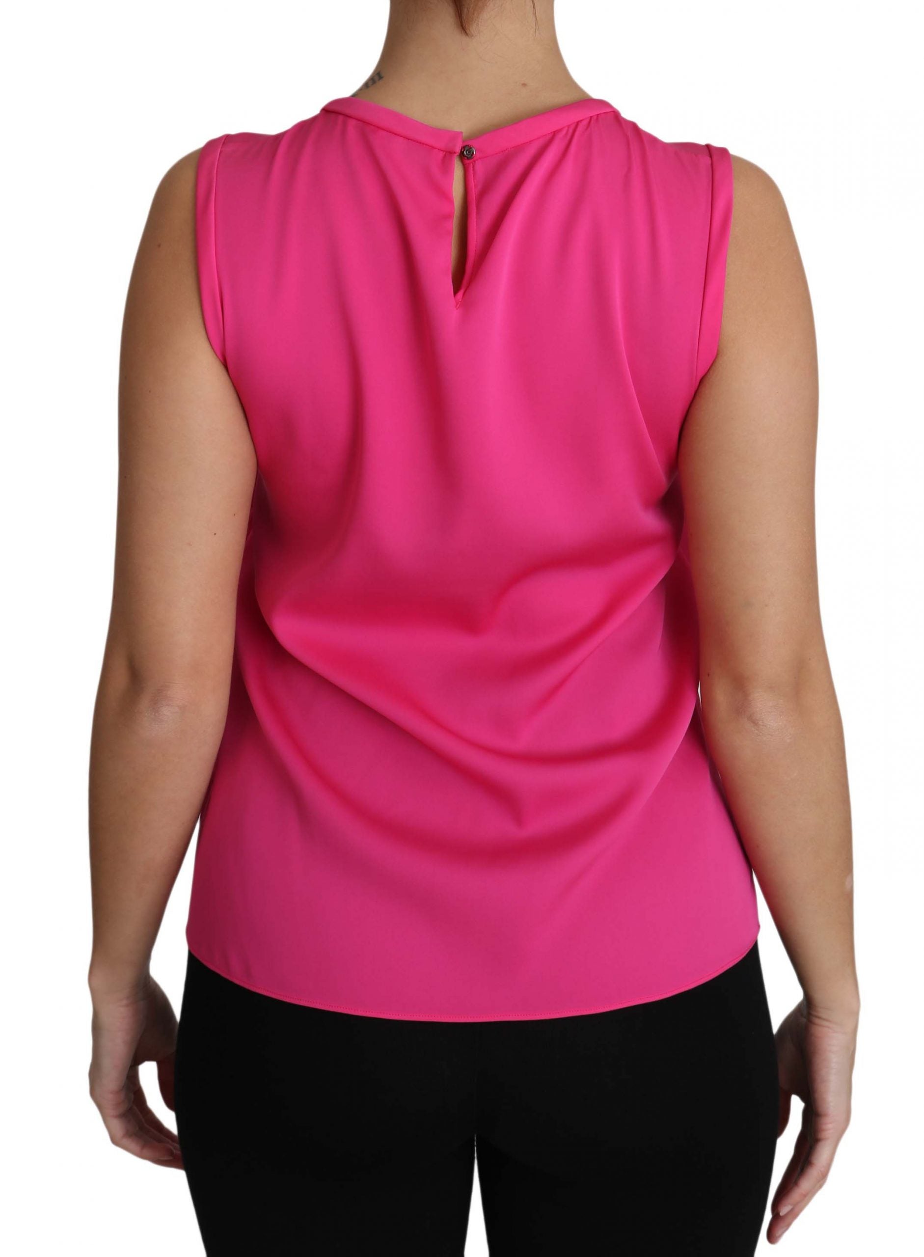 Dolce & Gabbana Pink Family Silk Tank  Mama Blouse Top Shirt LUNESCAPE