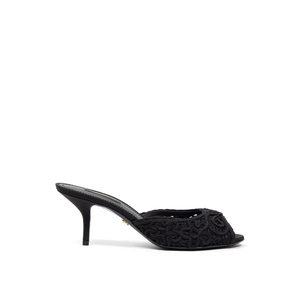 Dolce & Gabbana Black Cotton Sandal LUNESCAPE