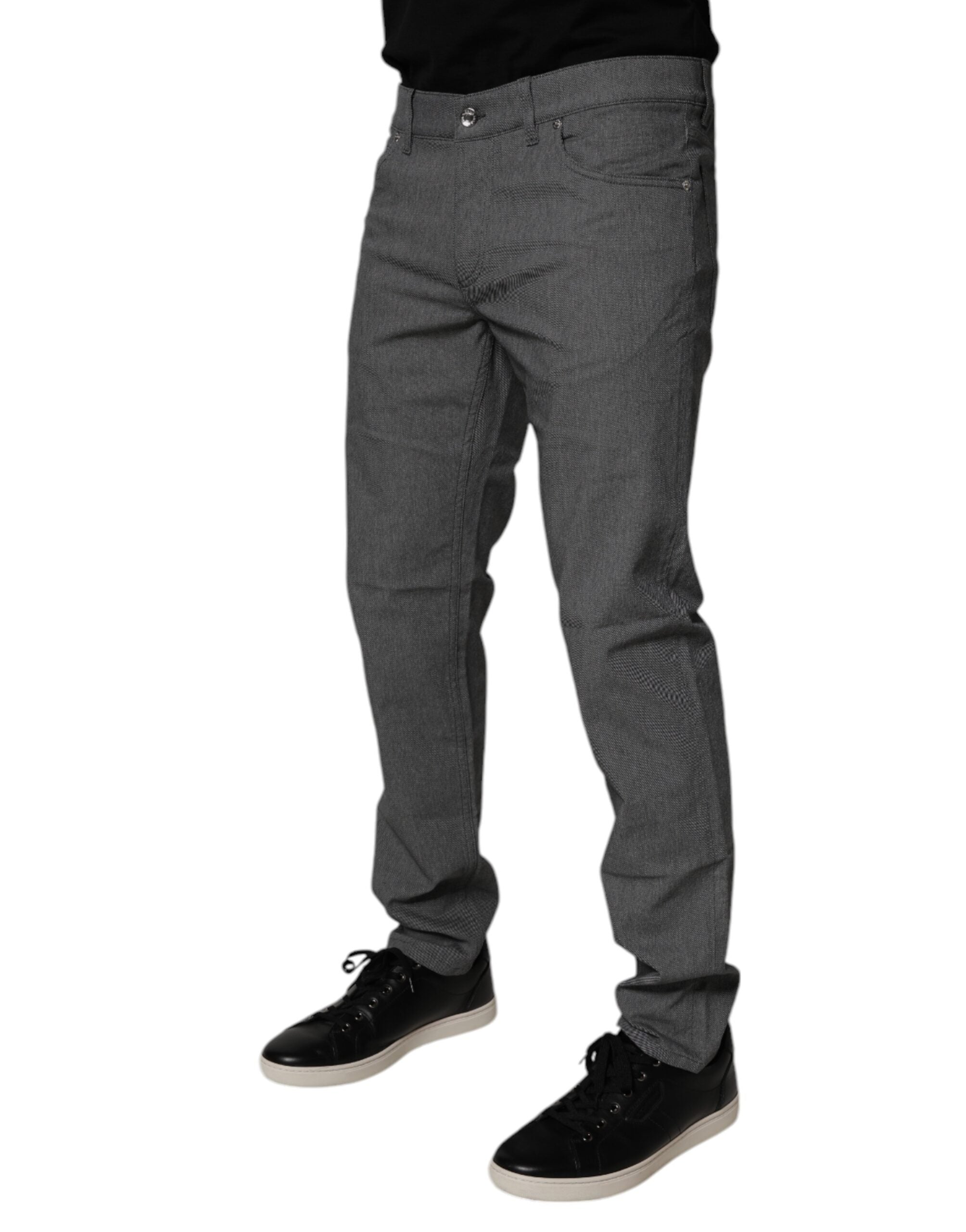 Dolce & Gabbana Gray Cotton Stretch Skinny Denim Jeans