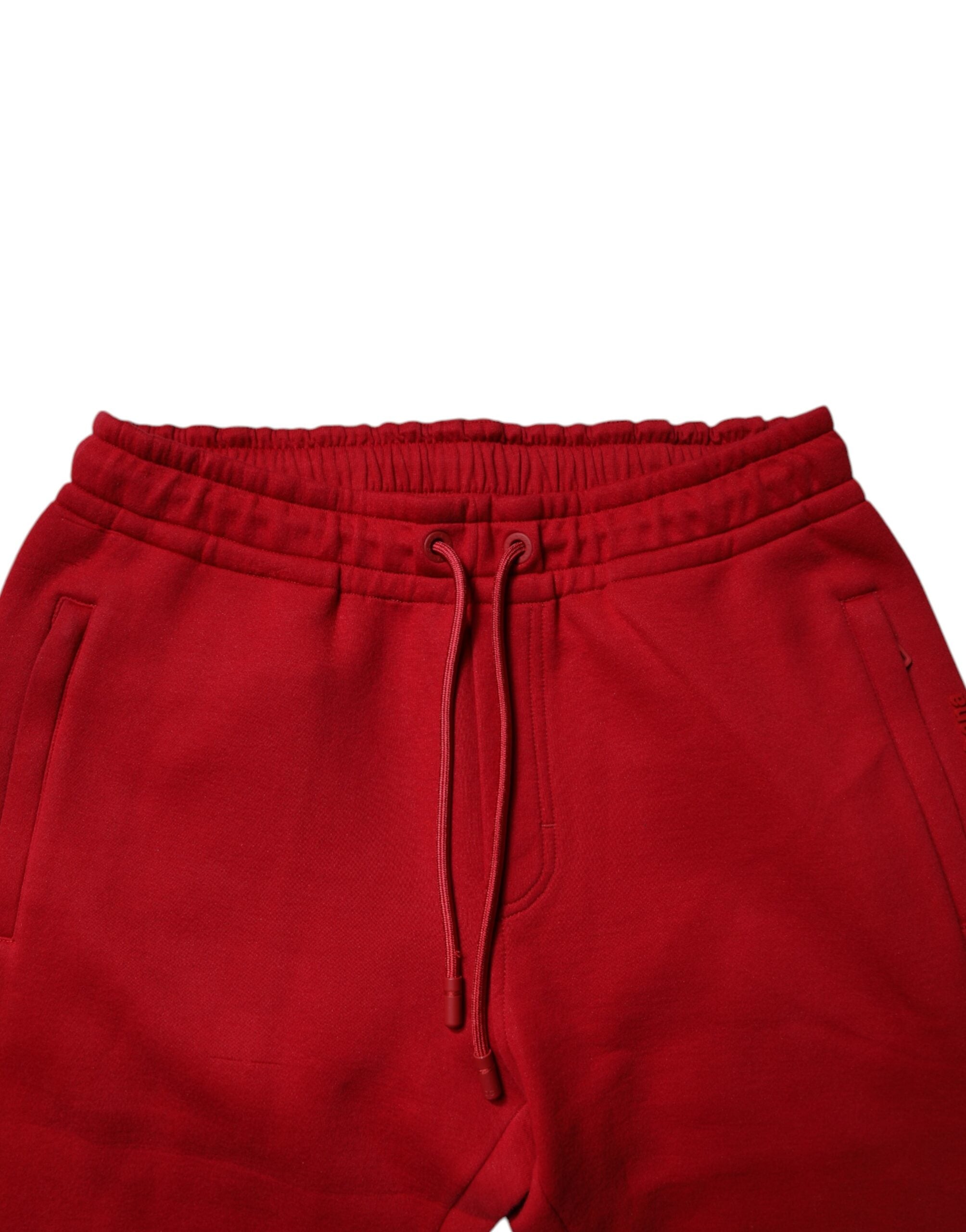 Dolce & Gabbana Red DG Logo Cotton Jogger Men Sweatpants Pants