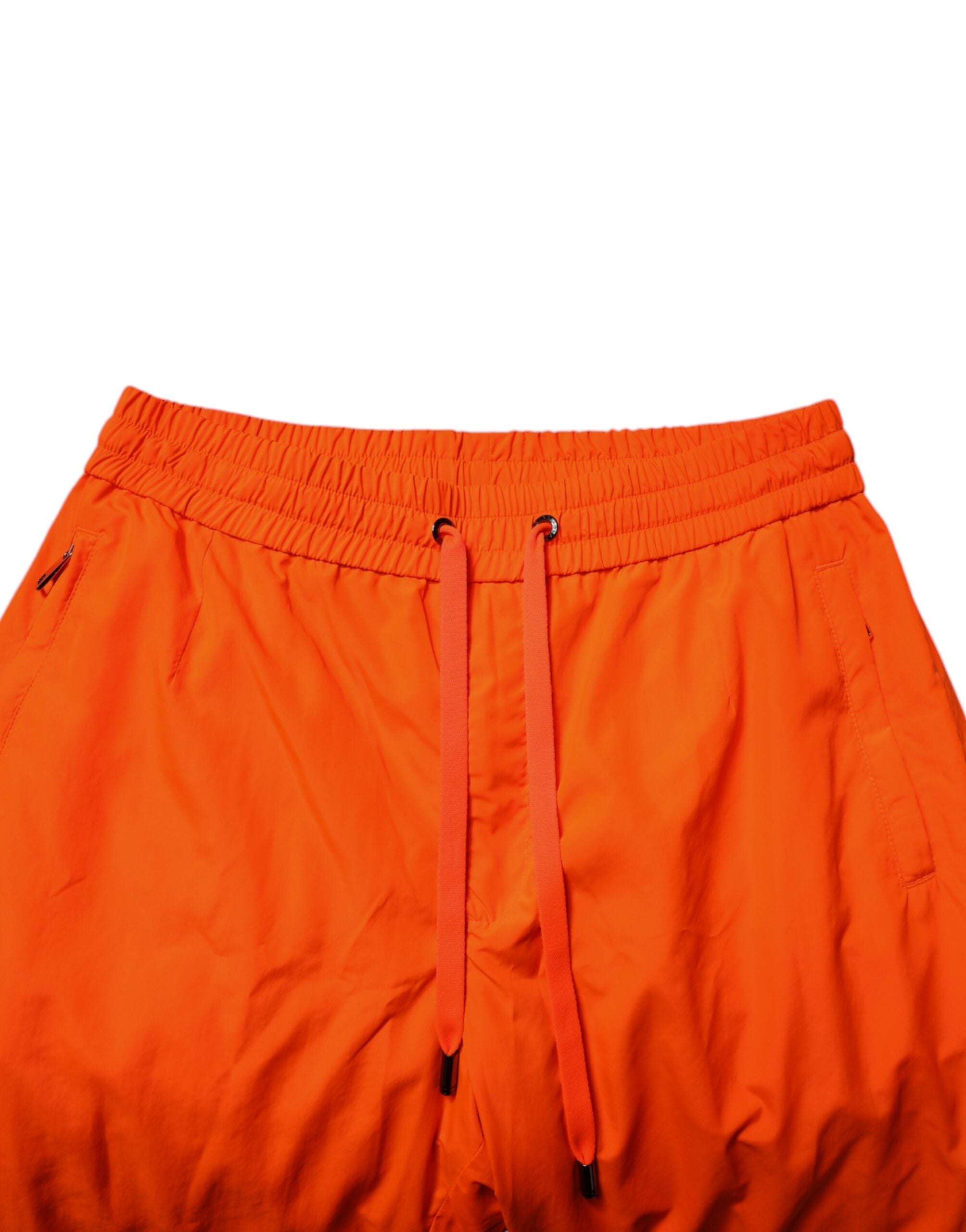 Dolce & Gabbana Orange Polyester Men Jogger Sweatpants Pants