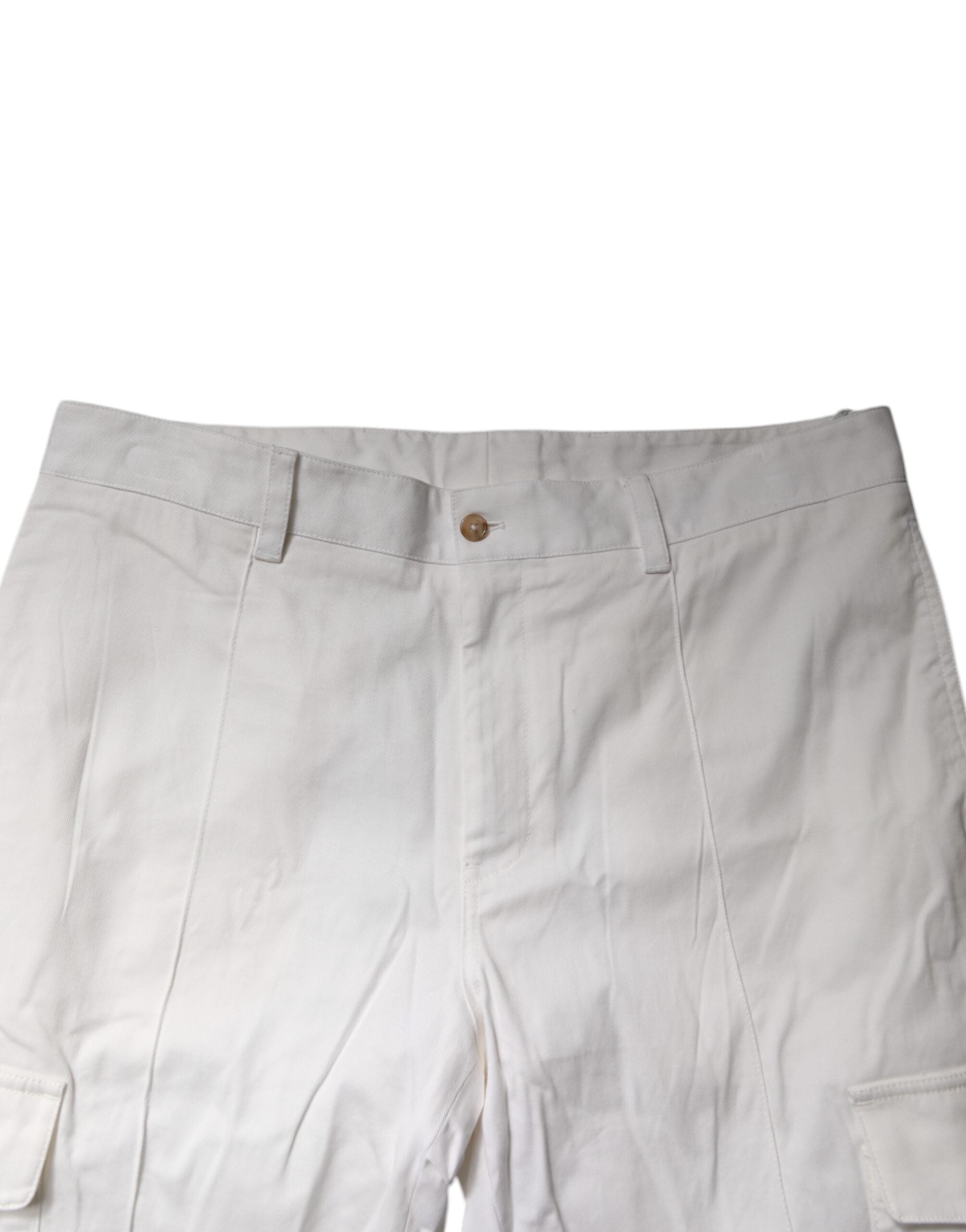 Dolce & Gabbana White Cotton Jogger Cargo Skinny Pants