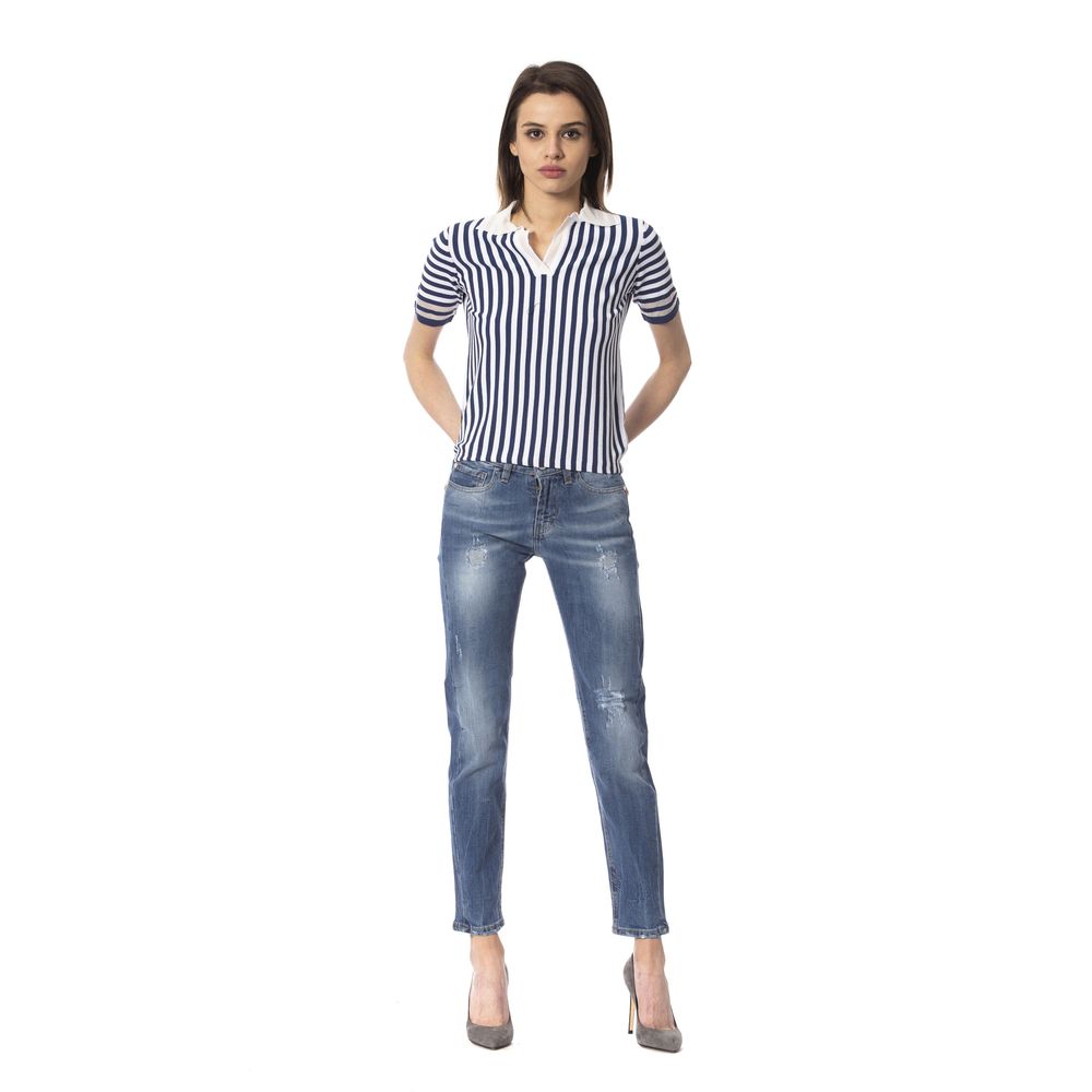 Frankie Morello Blue Other Fibres Women Jeans LUNESCAPE