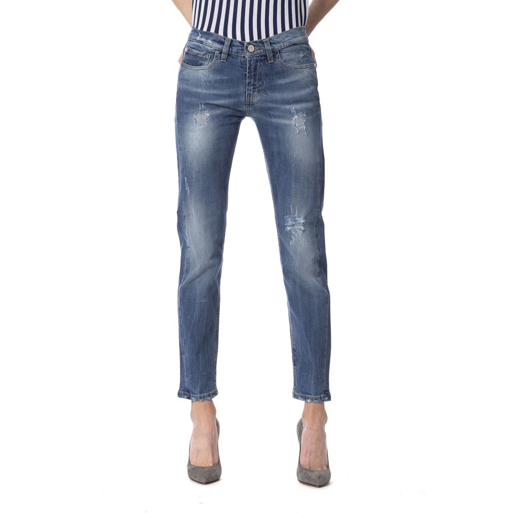 Frankie Morello Blue Other Fibres Women Jeans LUNESCAPE