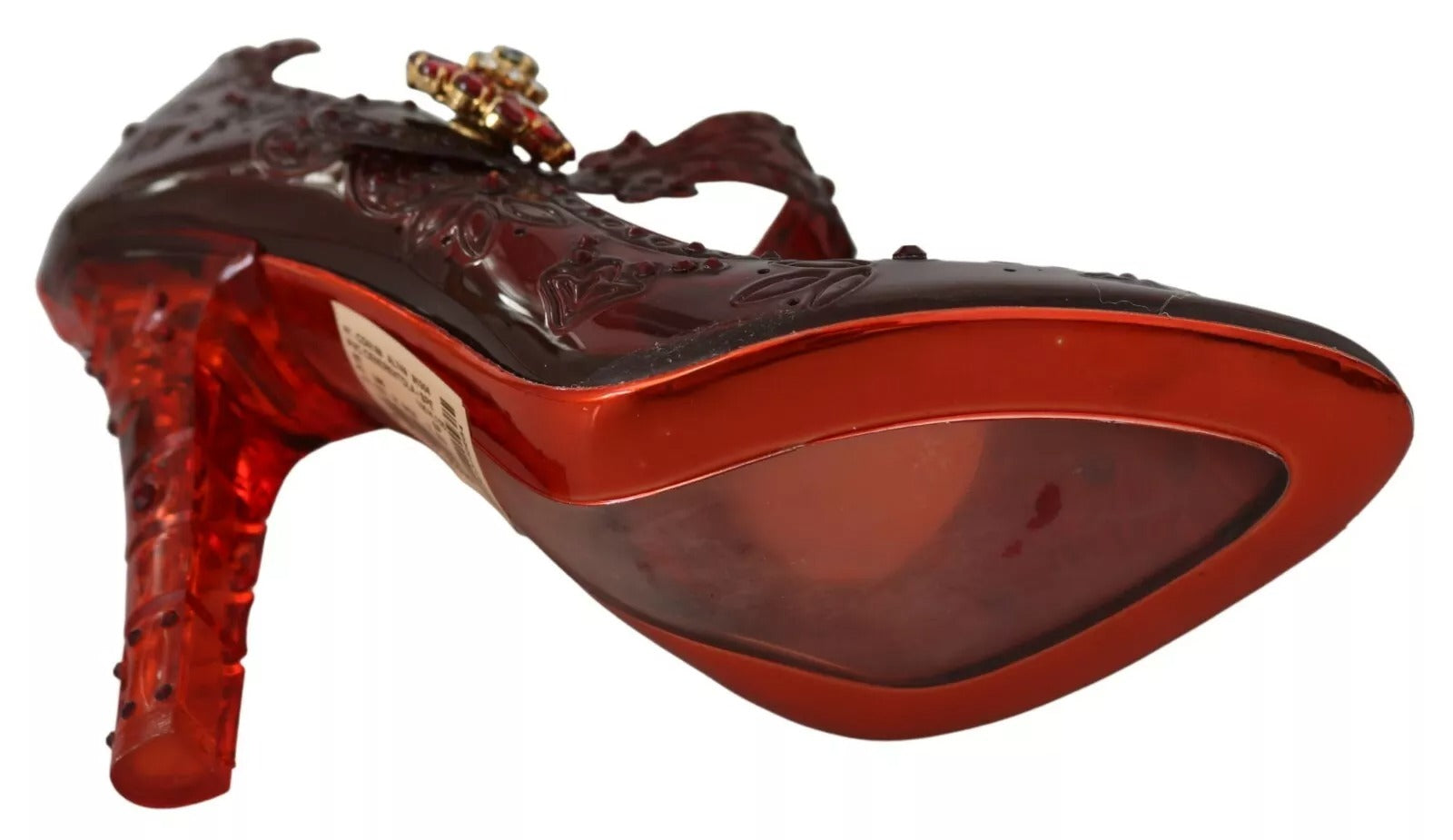 Dolce & Gabbana Red Floral Crystal Heels CINDERELLA Mary Jane Pumps LUNESCAPE