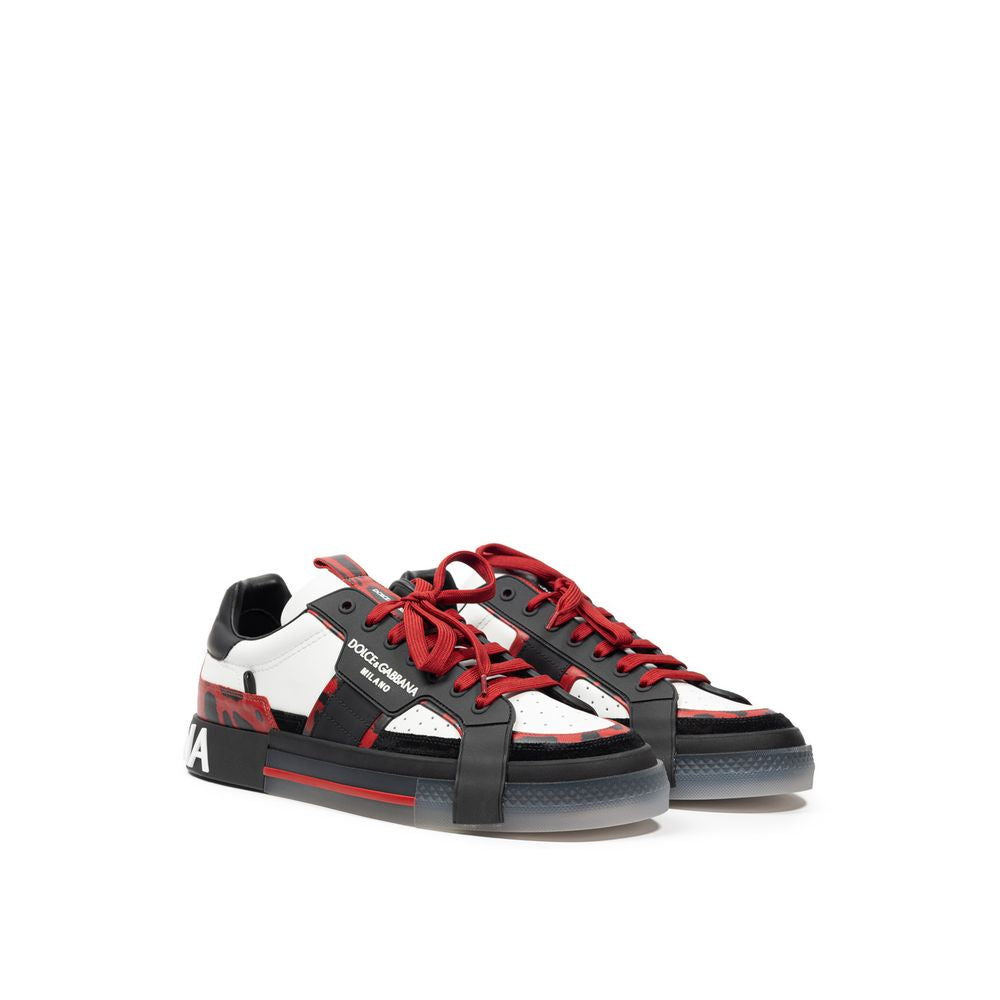Dolce & Gabbana Black And White Leather Sneaker LUNESCAPE