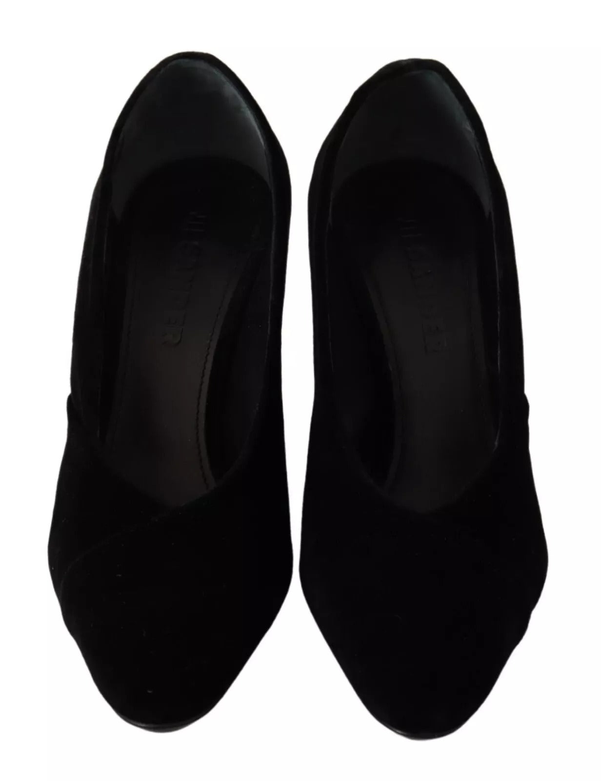 Jil Sander Black Leather Suede Block Heels Pumps Shoes LUNESCAPE