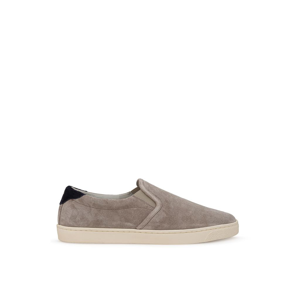 Brunello Cucinelli Gray Leather Sneaker LUNESCAPE