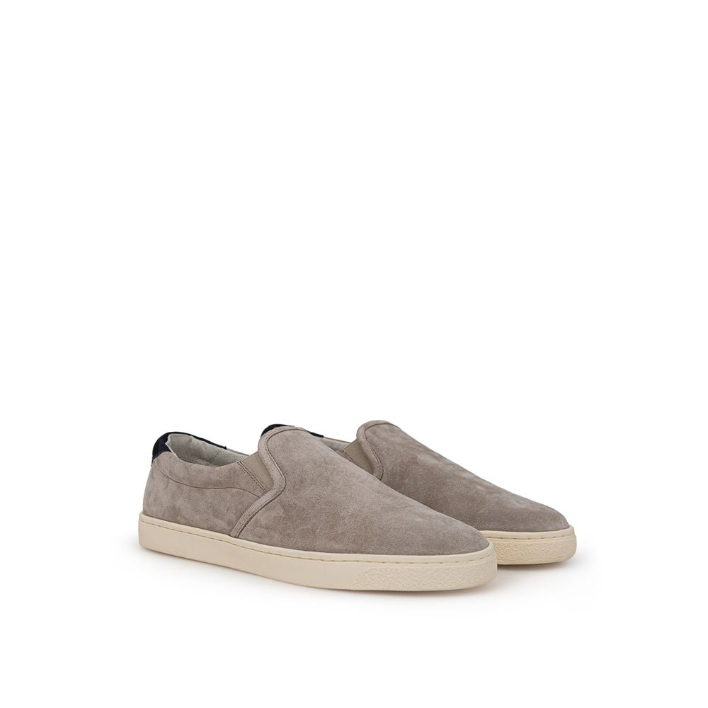 Brunello Cucinelli Gray Leather Sneaker LUNESCAPE