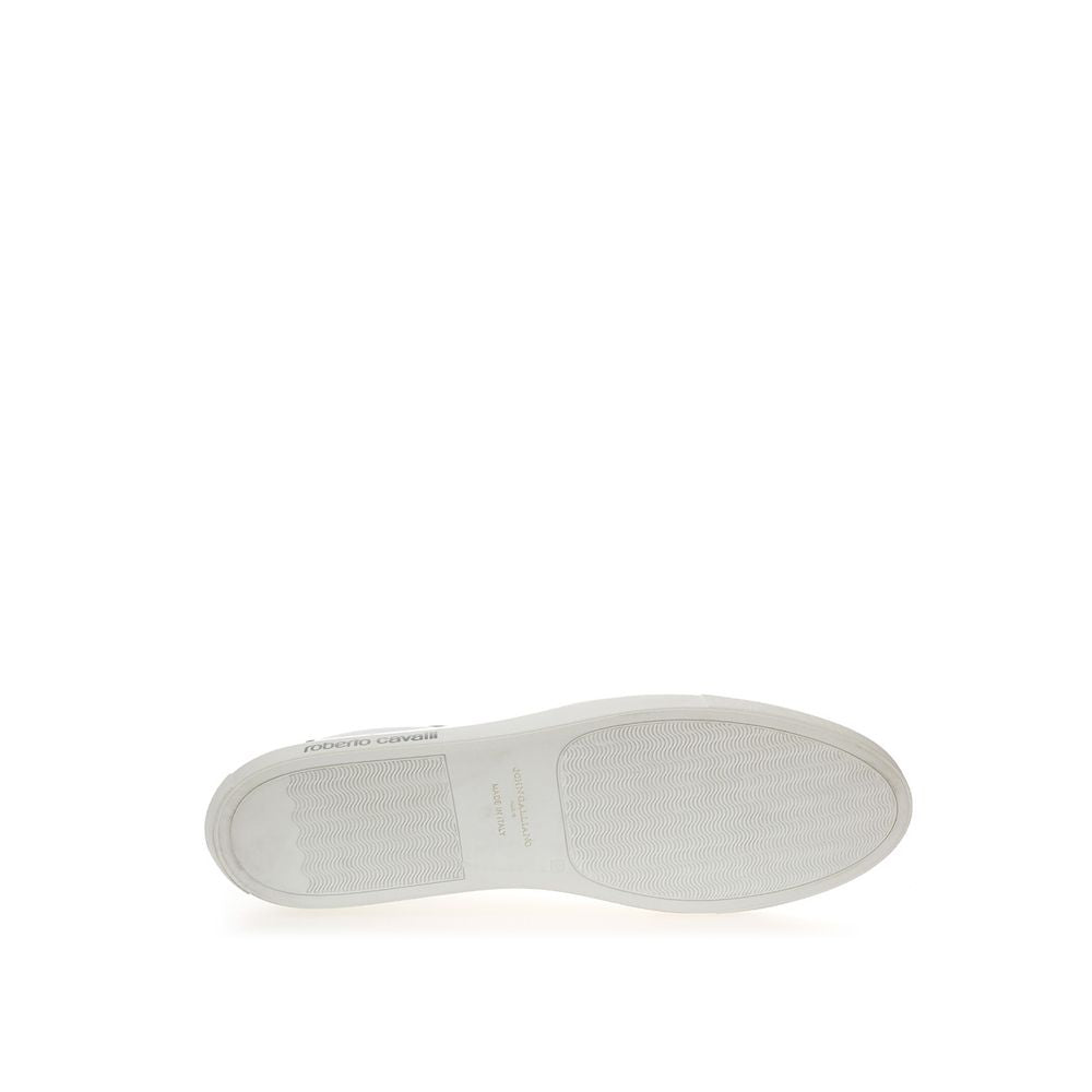 Roberto Cavalli White Leather Sneakers Luxe Footwear LUNESCAPE