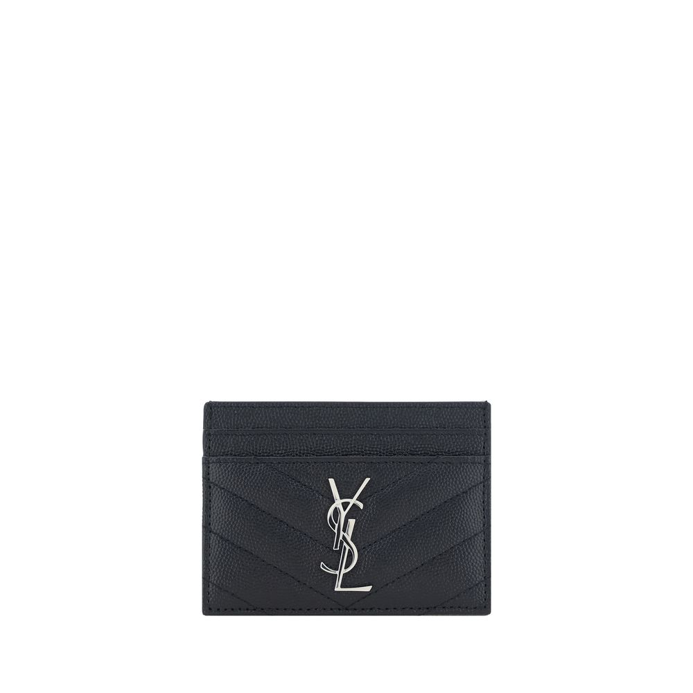 Saint Laurent Black Leather Card Holder LUNESCAPE
