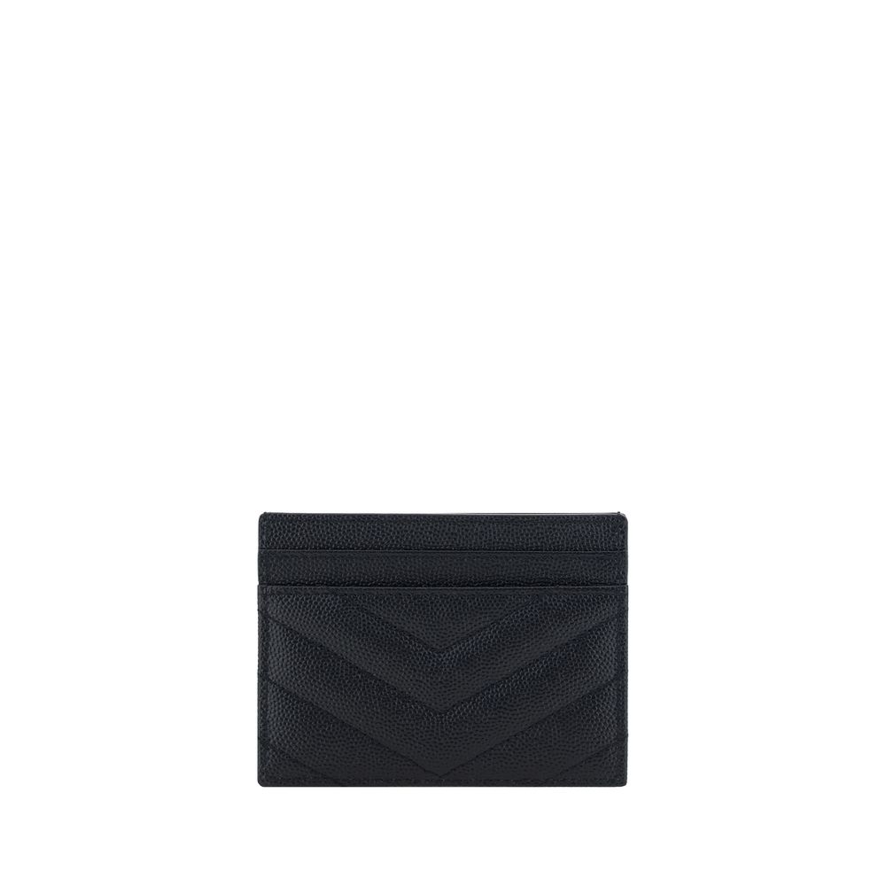 Saint Laurent Black Leather Card Holder LUNESCAPE