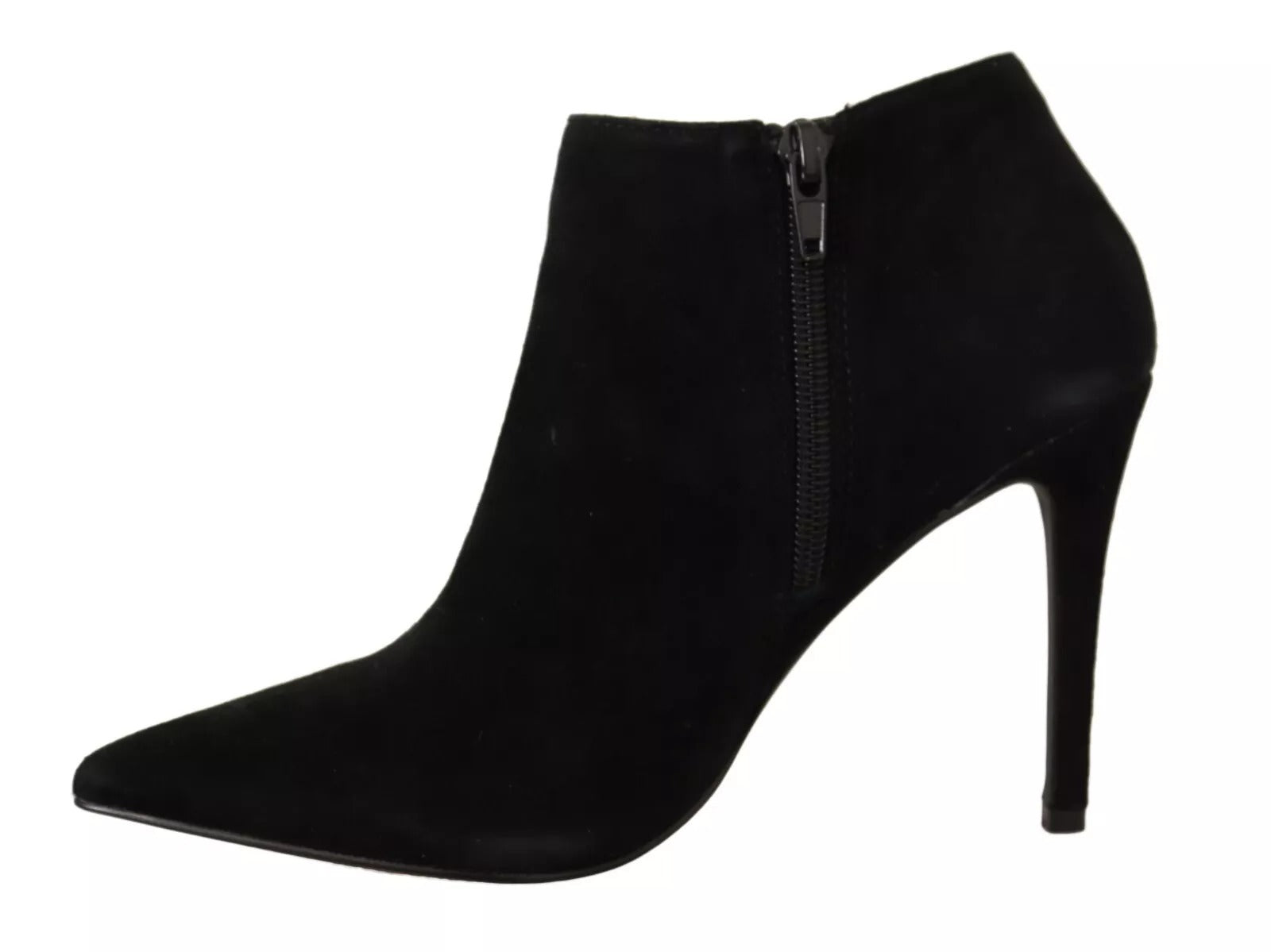 Steve Madden Black Suede Leather Stiletto Heels Boots Shoes LUNESCAPE