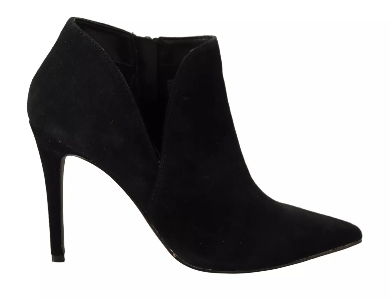 Steve Madden Black Suede Leather Stiletto Heels Boots Shoes LUNESCAPE