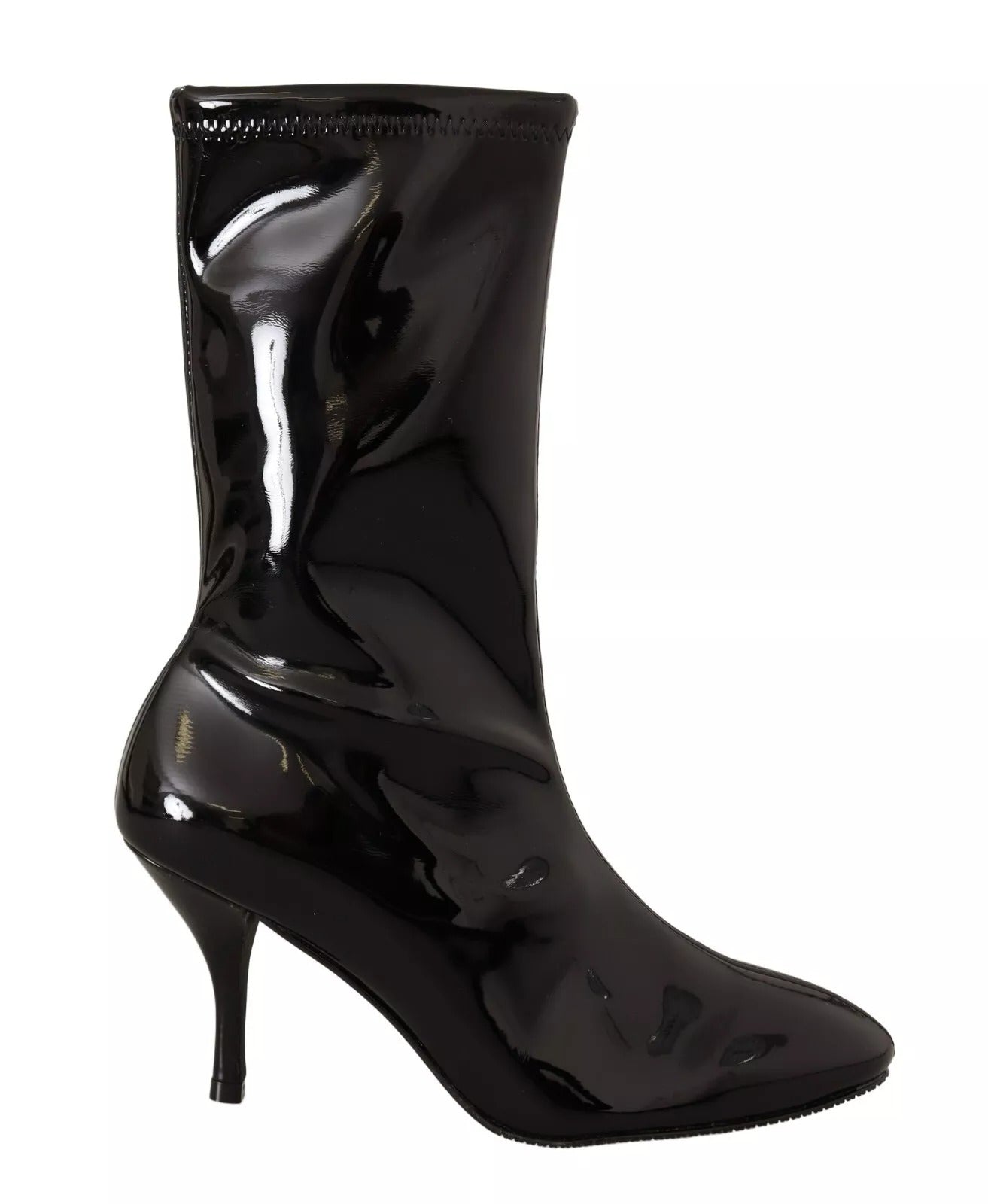 Stuart Weitzman Black Patent Leather High Heels Boots Shoes LUNESCAPE