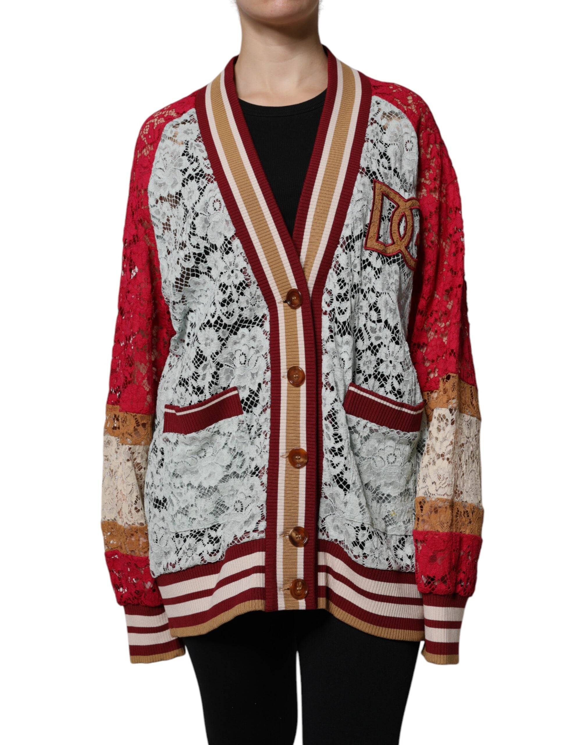 Dolce & Gabbana Multicolor Floral Lace Cardigan Sweater LUNESCAPE