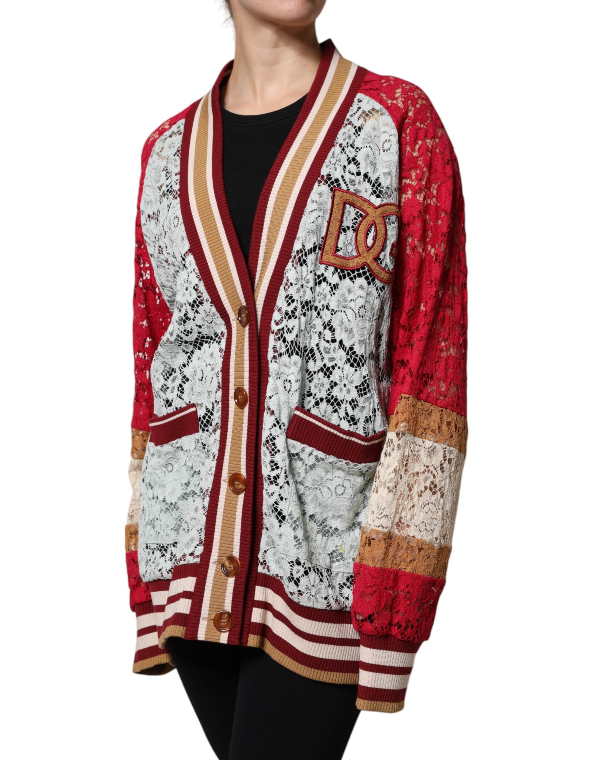 Dolce & Gabbana Multicolor Floral Lace Cardigan Sweater LUNESCAPE